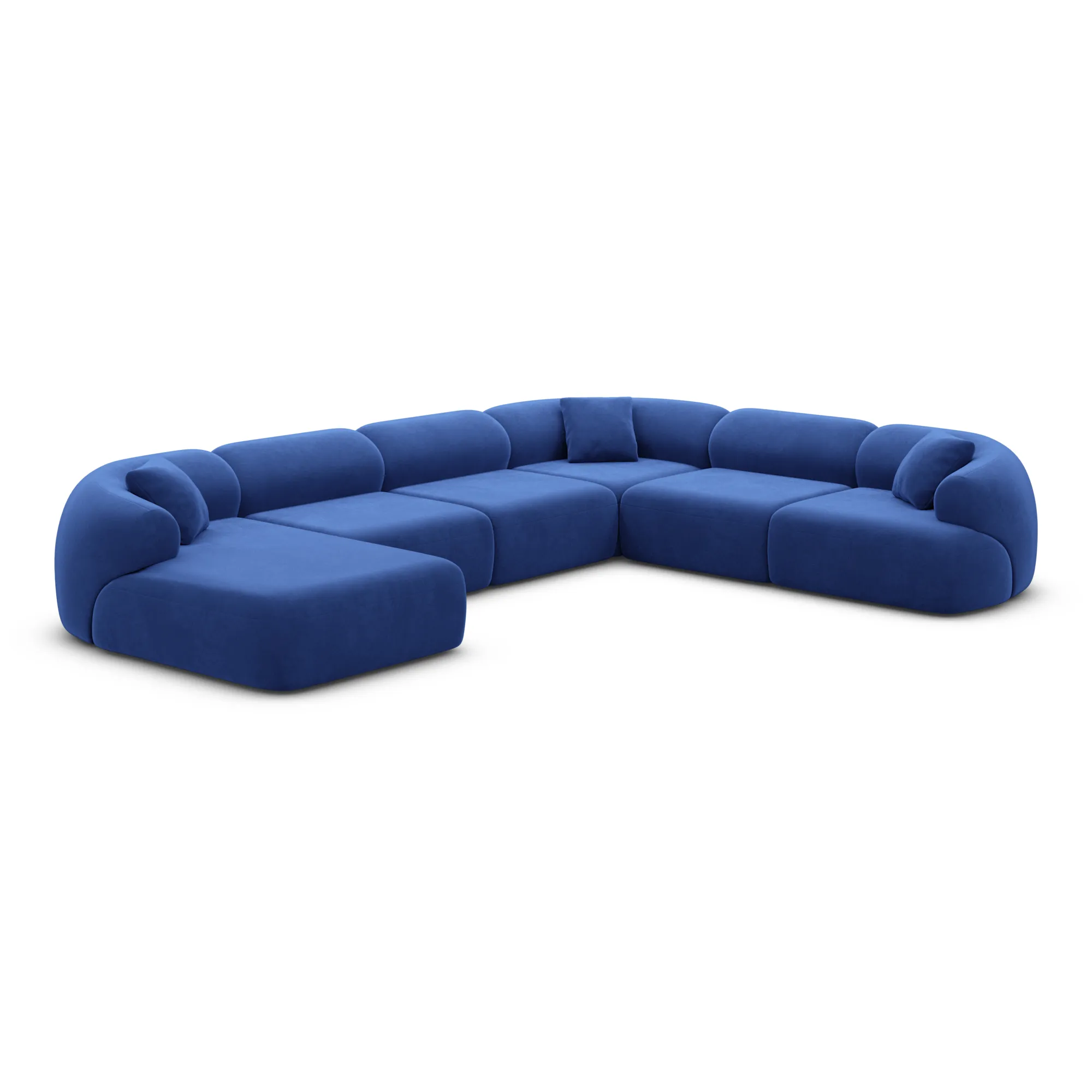 Samtstoff U-Form XXL Wohnlandschaft Poliva – Bild 46