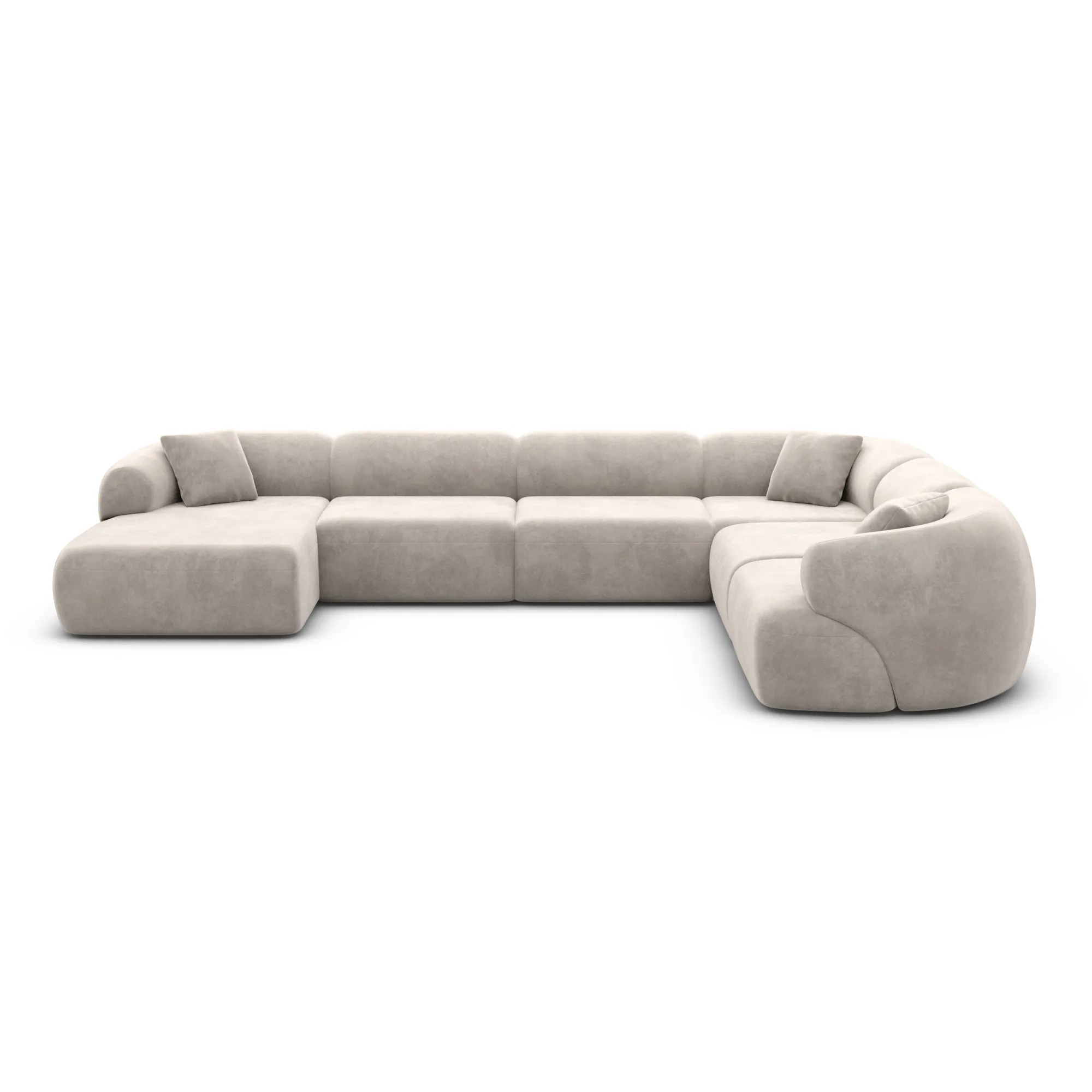 Samtstoff U-Form XXL Wohnlandschaft Poliva – Bild 50