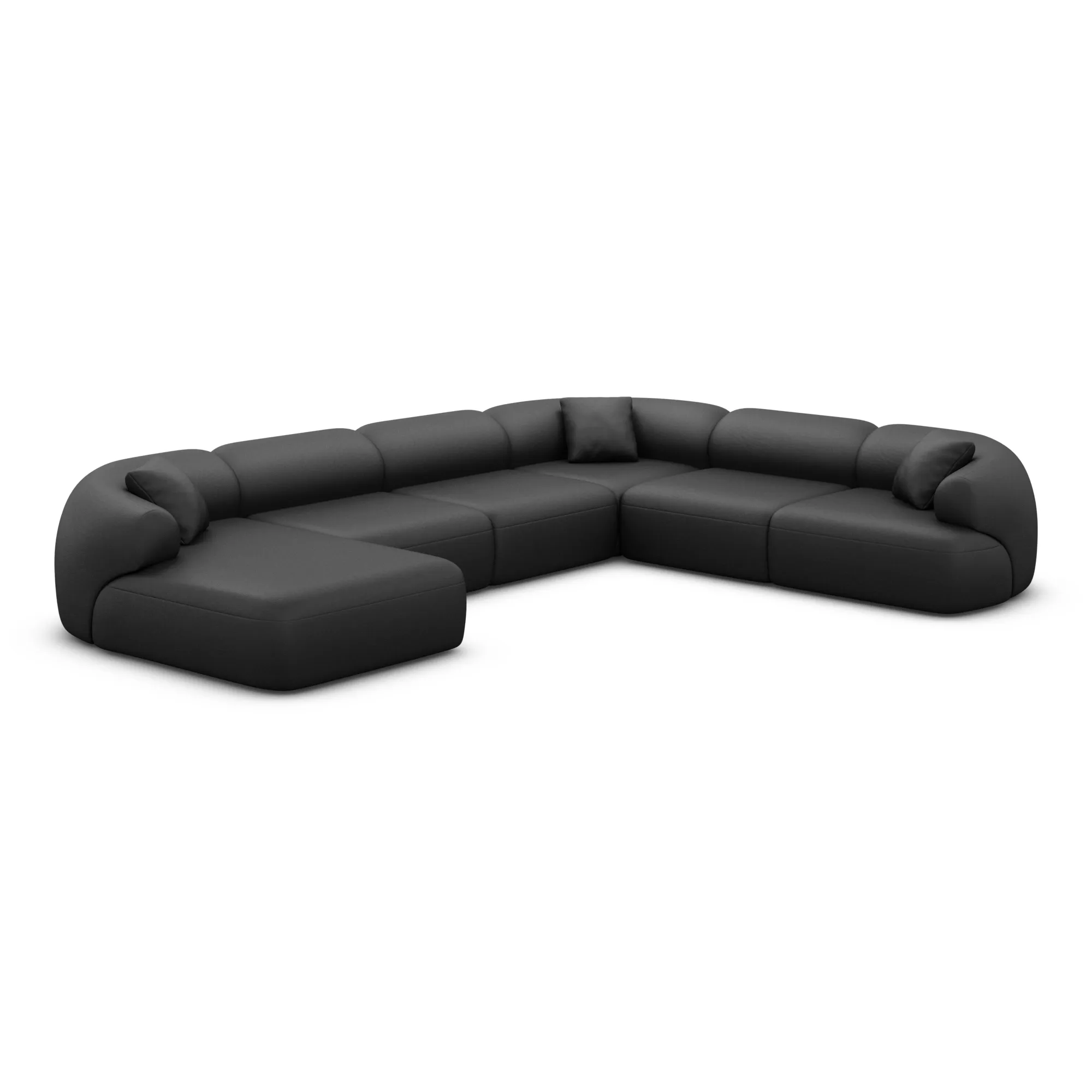 Echtleder U-Form XXL Wohnlandschaft Poliva – Bild 41