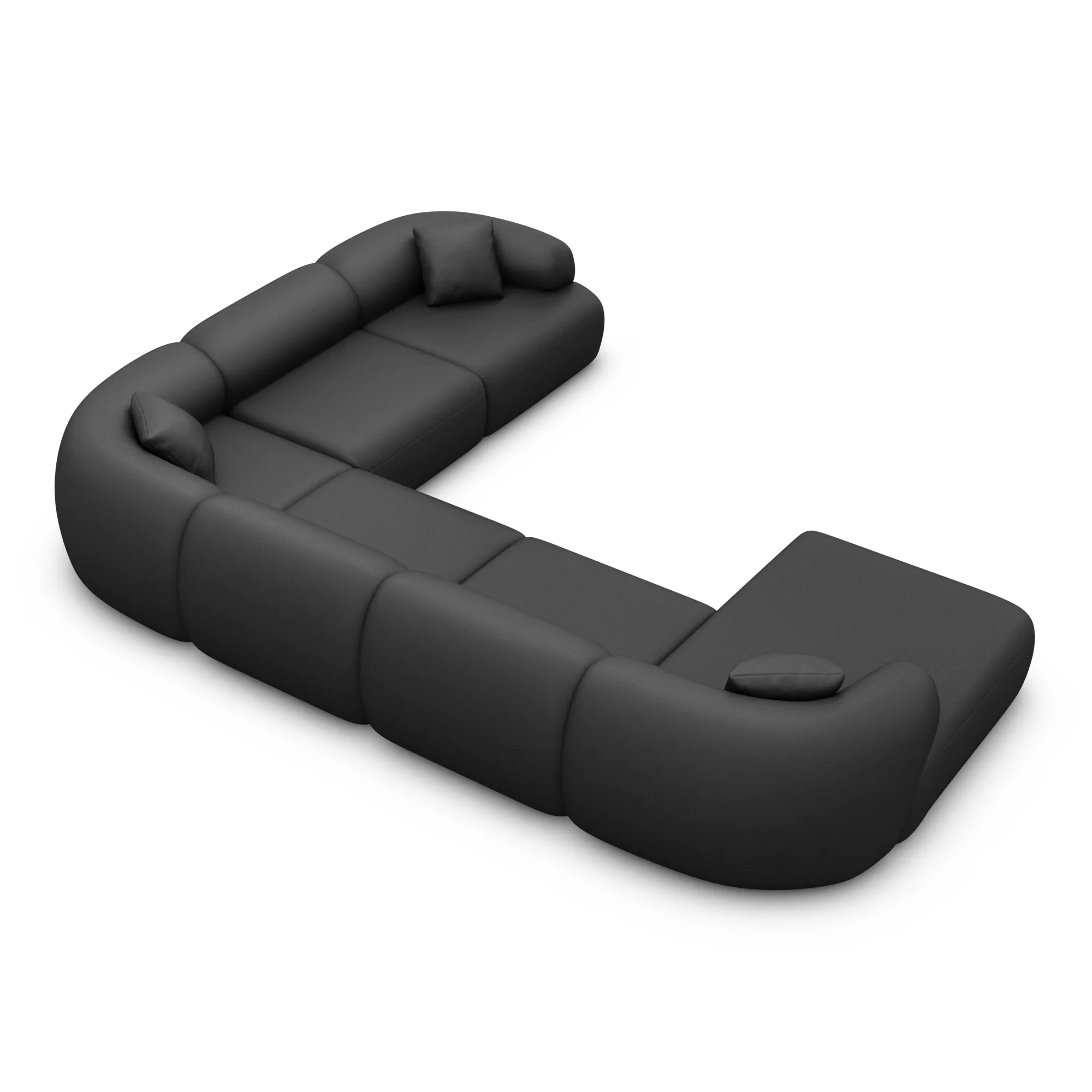 Echtleder U-Form XXL Wohnlandschaft Poliva – Bild 43