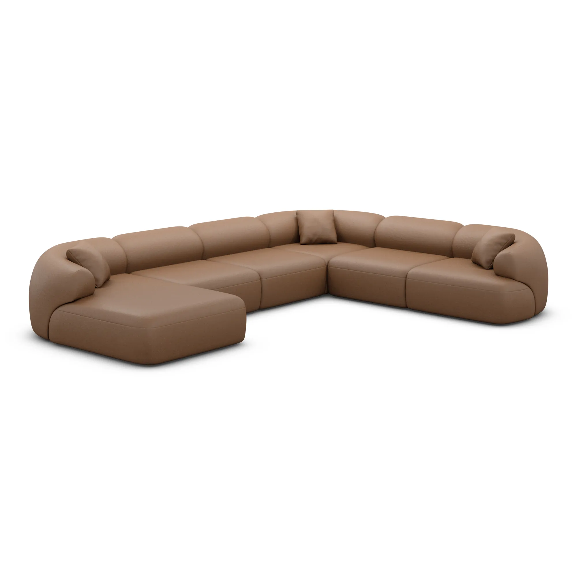 Echtleder U-Form XXL Wohnlandschaft Poliva – Bild 44