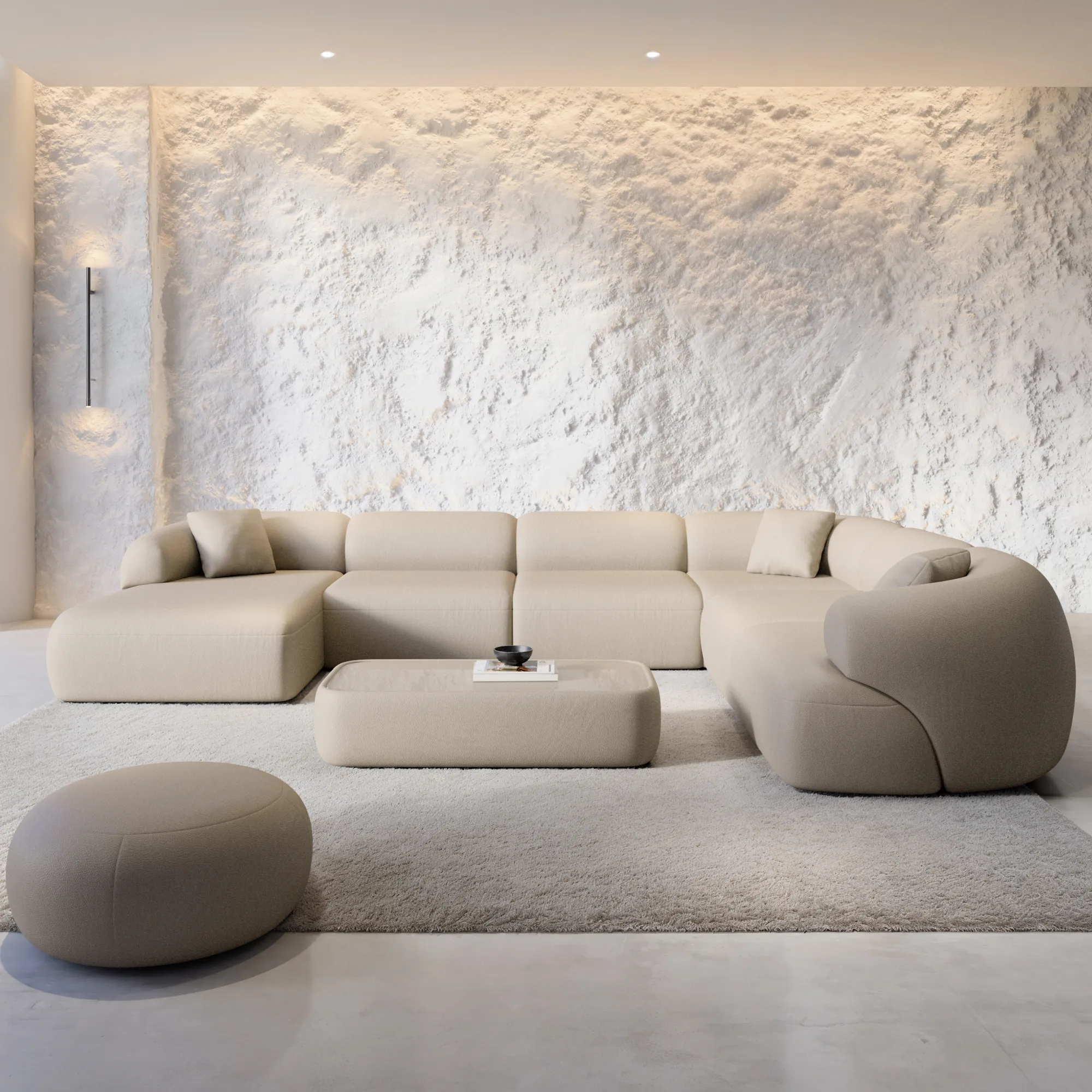 Kunstleder U-Form XXL Wohnlandschaft Poliva – Bild 12