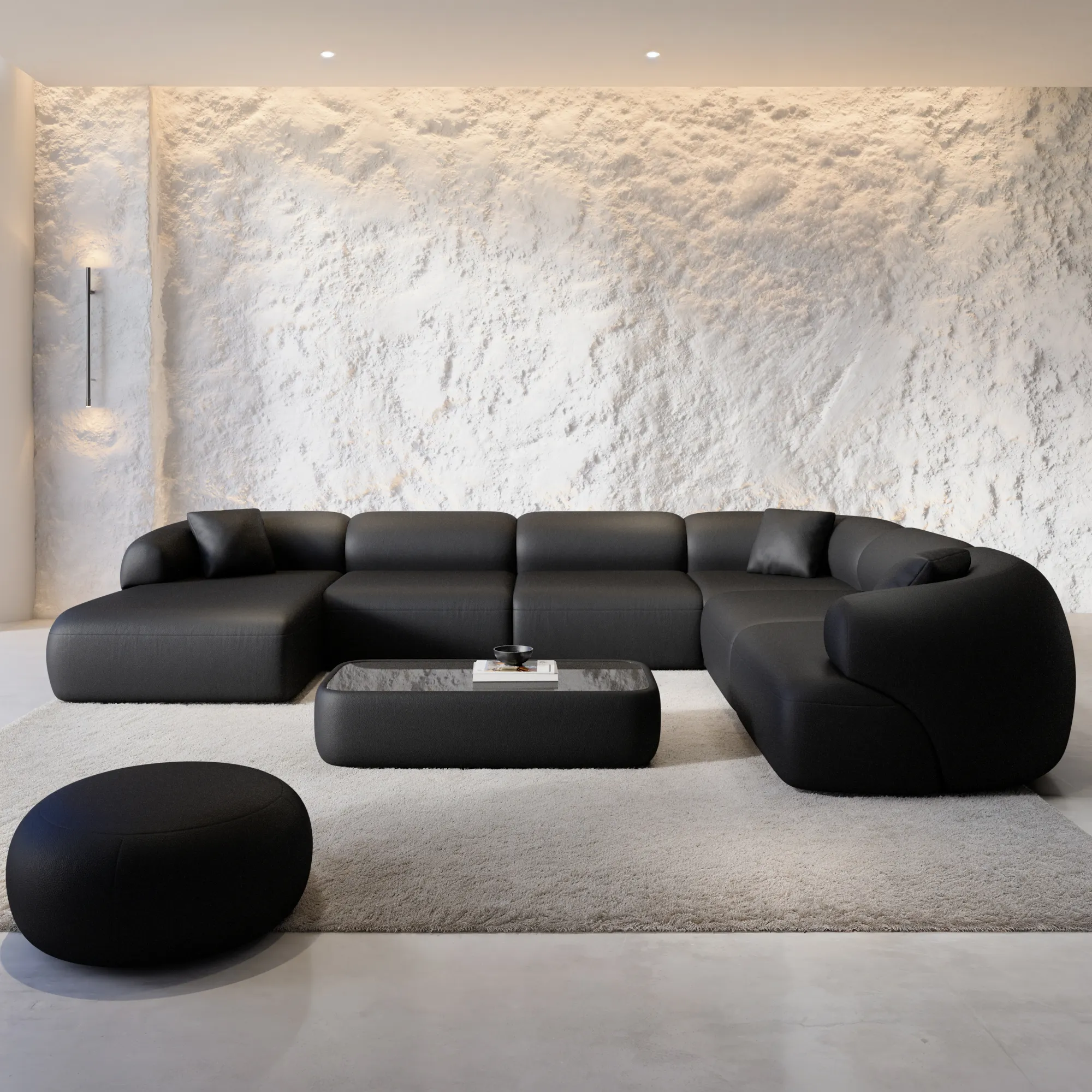 Kunstleder U-Form XXL Wohnlandschaft Poliva – Bild 13