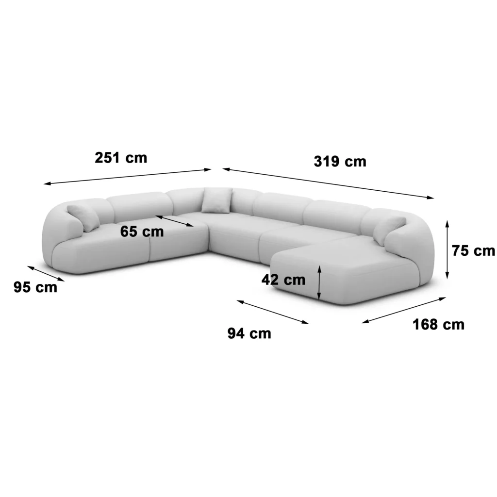 Echtleder U-Form XXL Wohnlandschaft Poliva