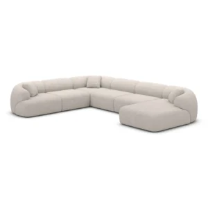 Bouclé U-Form XXL Wohnlandschaft Poliva
