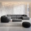 Strukturstoff U-Form XXL Wohnlandschaft Poliva – Bild 12