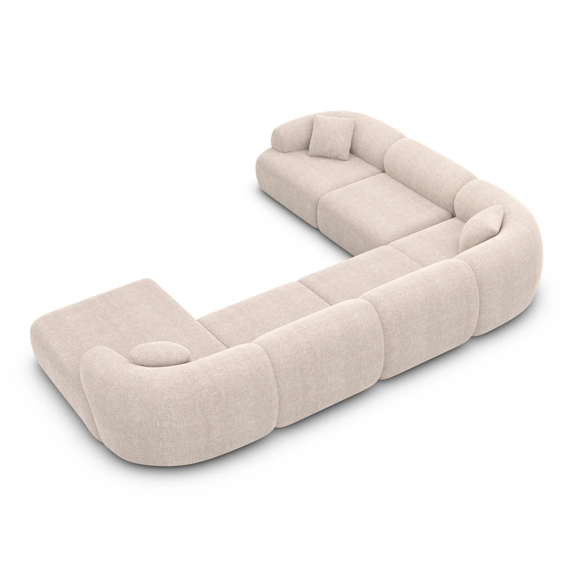 Strukturstoff U-Form XXL Wohnlandschaft Poliva – Bild 77