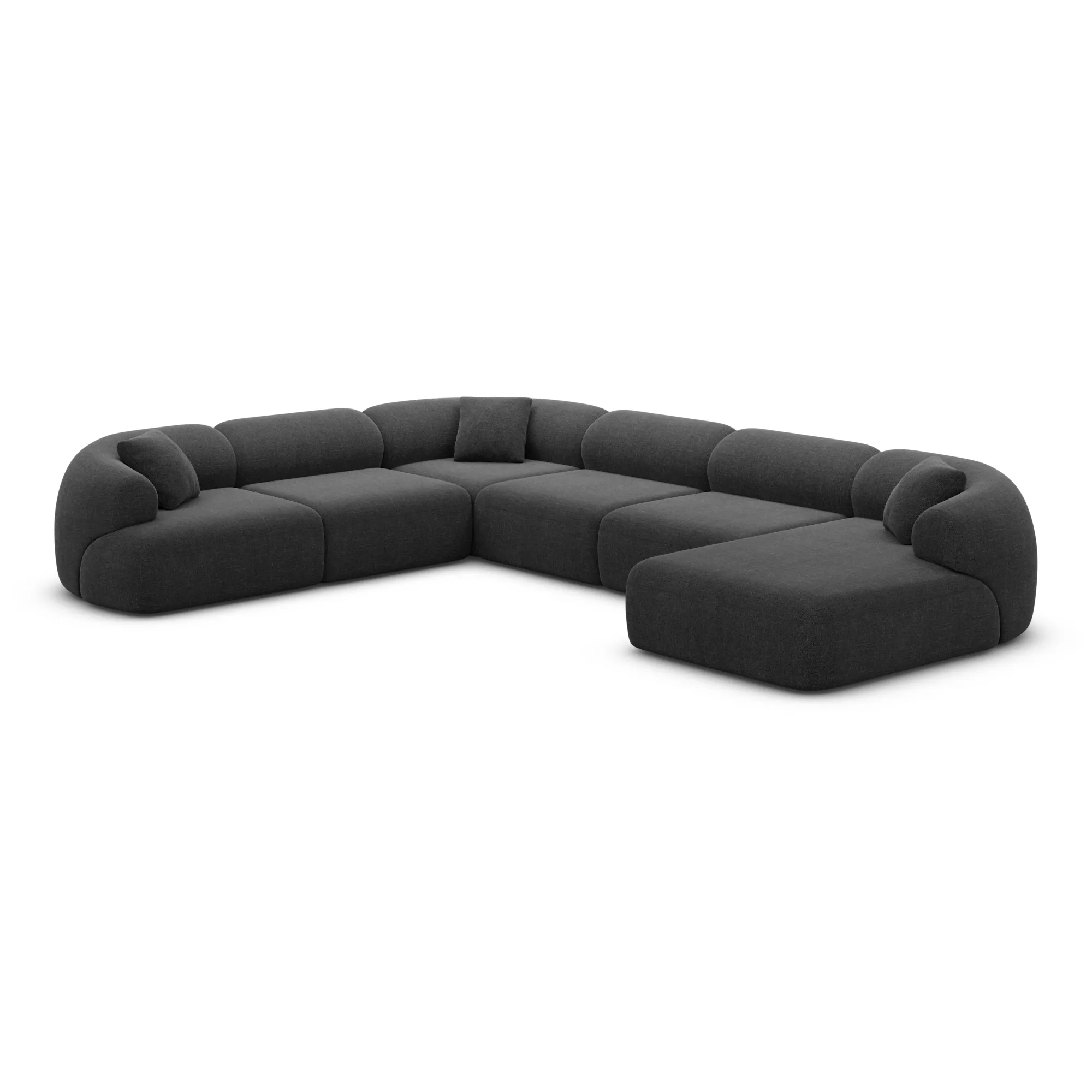 Strukturstoff U-Form XXL Wohnlandschaft Poliva – Bild 78