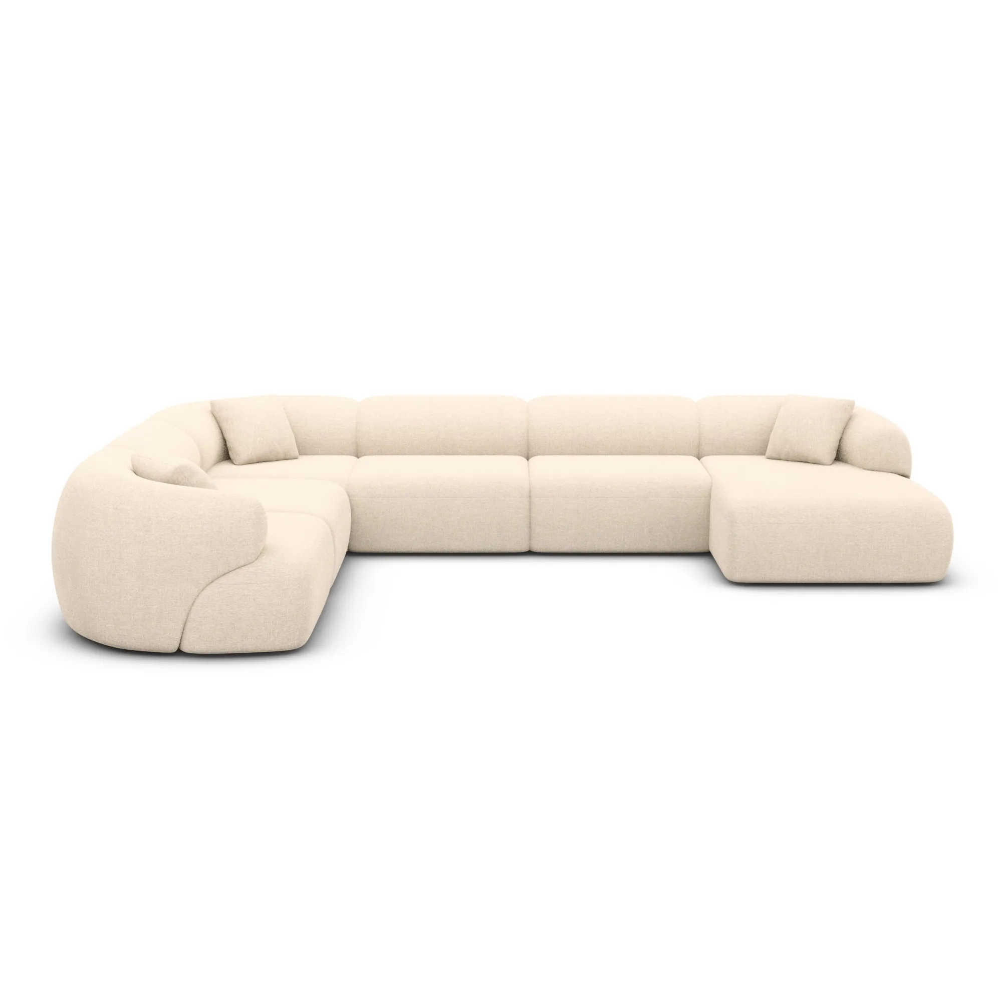 Strukturstoff U-Form XXL Wohnlandschaft Poliva – Bild 25