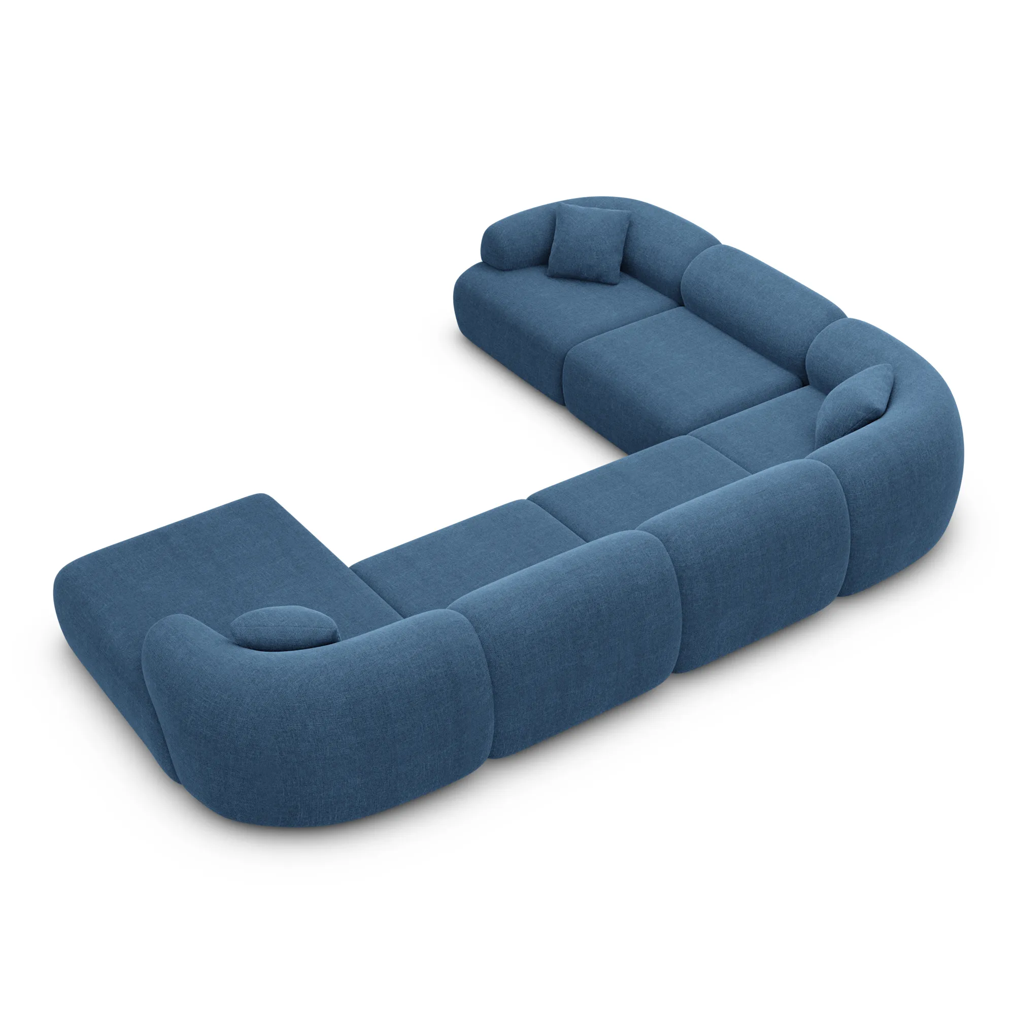 Strukturstoff U-Form XXL Wohnlandschaft Poliva – Bild 29