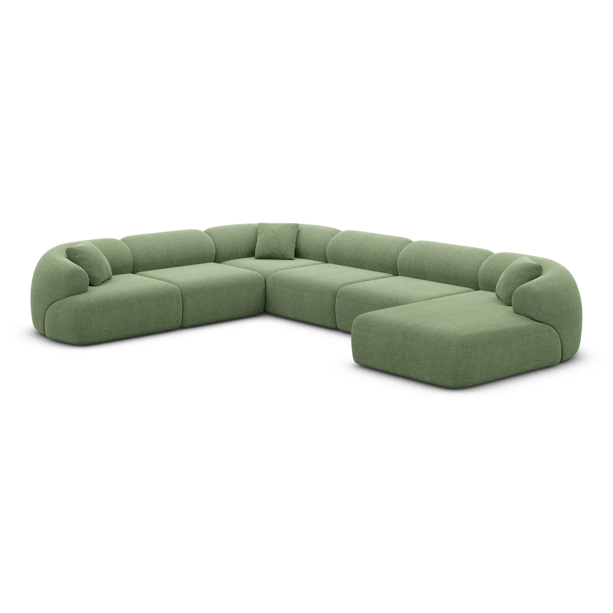 Strukturstoff U-Form XXL Wohnlandschaft Poliva – Bild 30