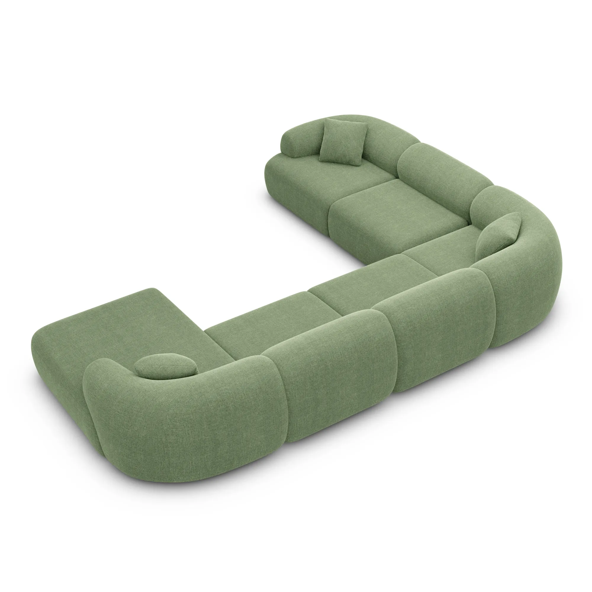 Strukturstoff U-Form XXL Wohnlandschaft Poliva – Bild 32