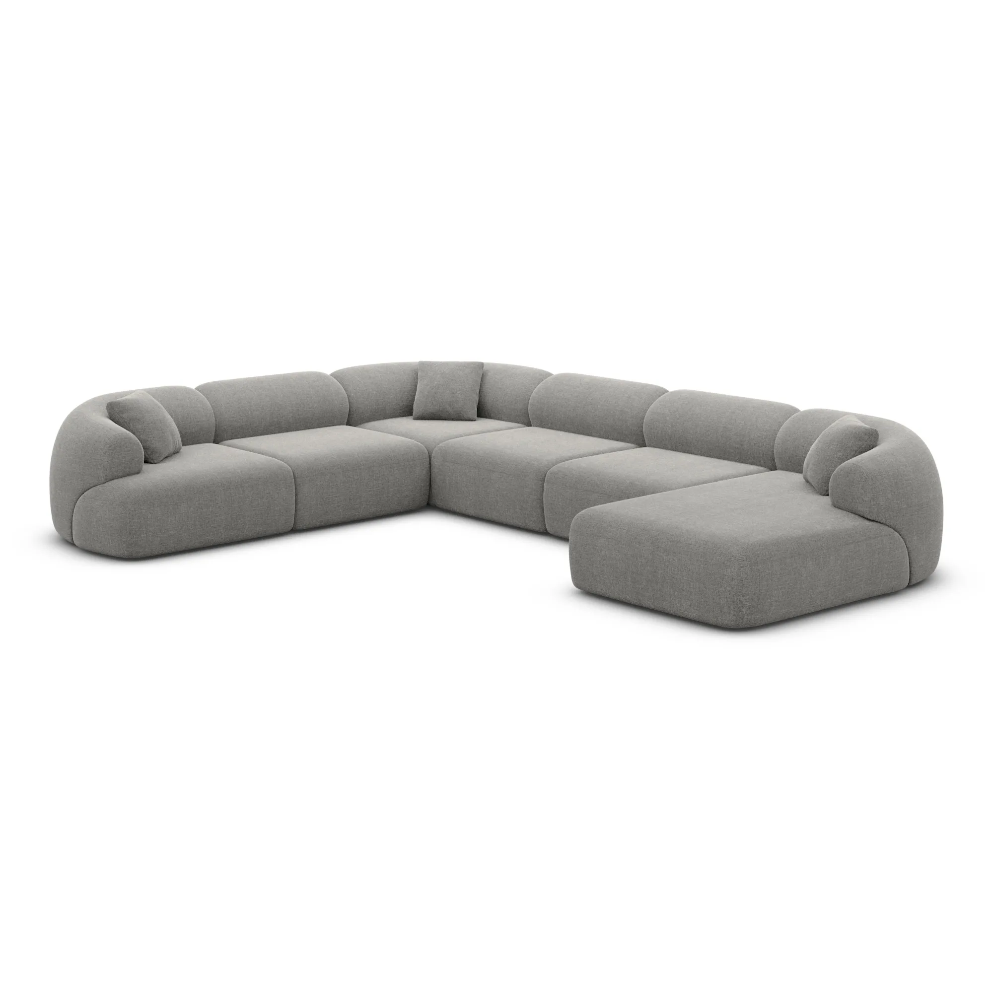 Strukturstoff U-Form XXL Wohnlandschaft Poliva – Bild 33