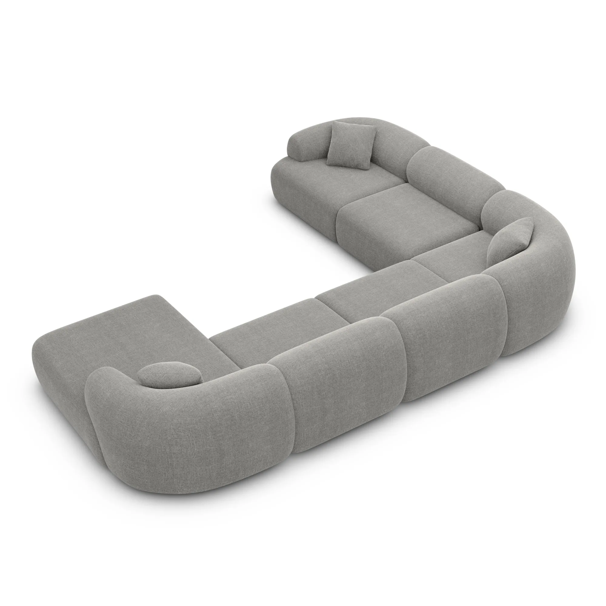 Strukturstoff U-Form XXL Wohnlandschaft Poliva – Bild 35