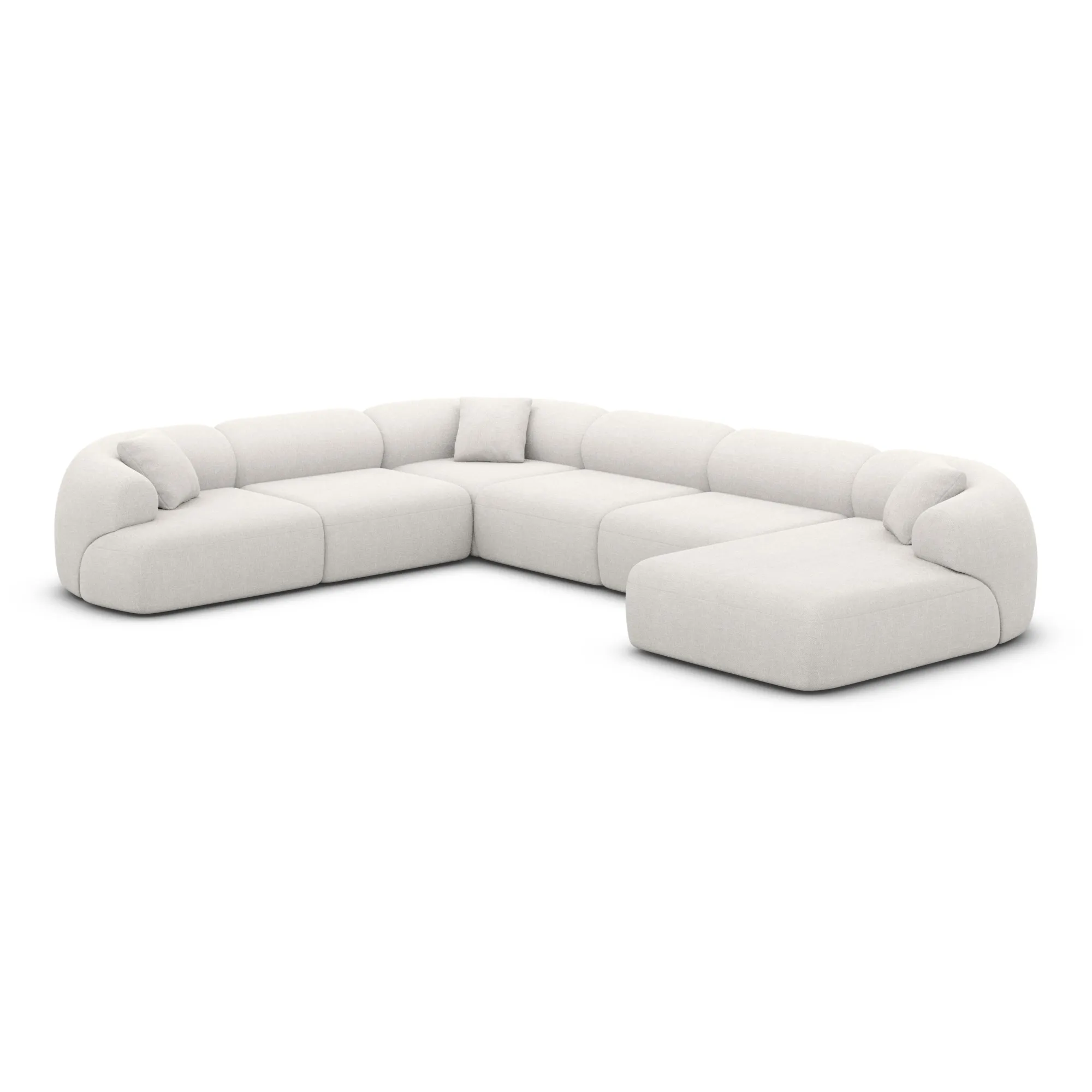 Strukturstoff U-Form XXL Wohnlandschaft Poliva – Bild 39