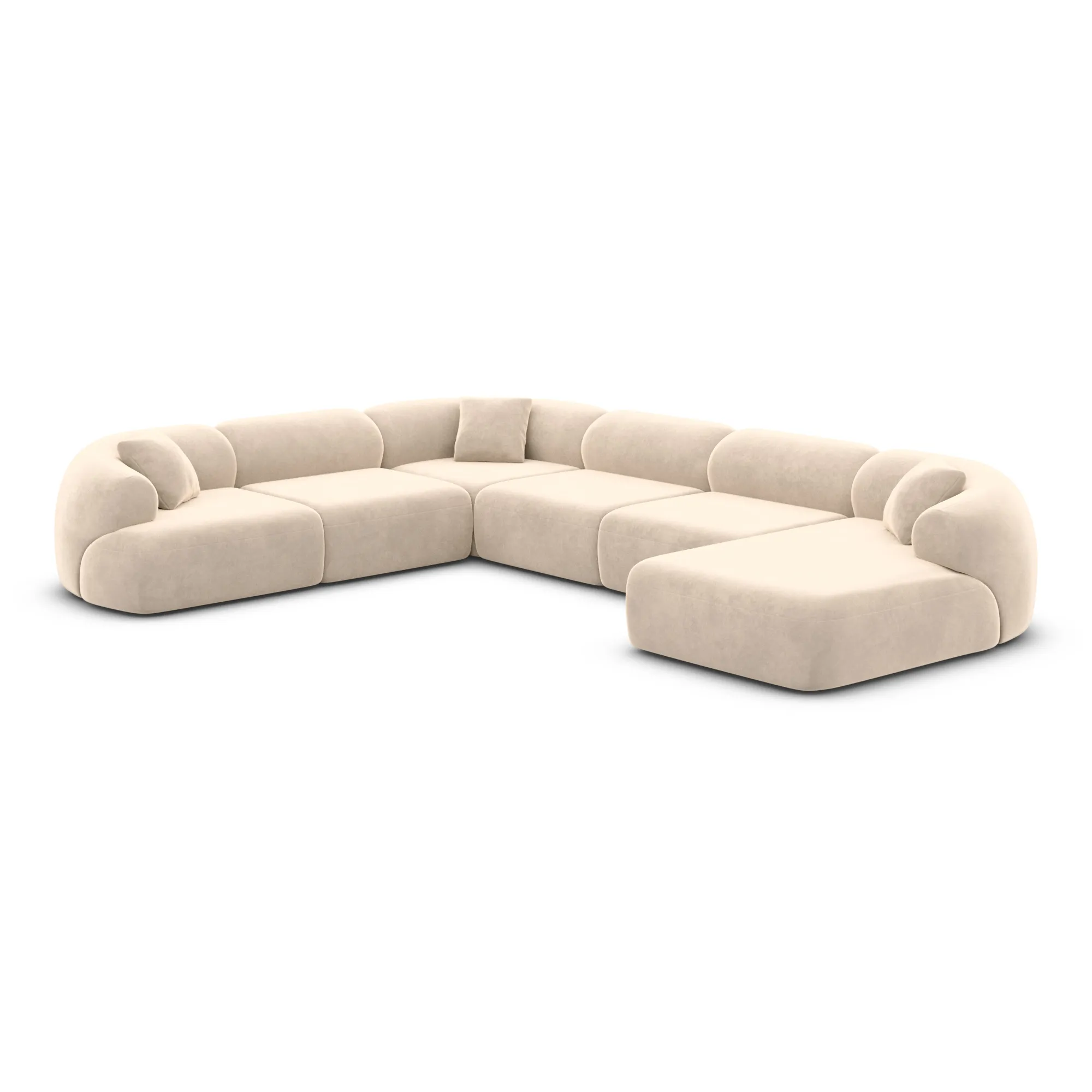 Samtstoff U-Form XXL Wohnlandschaft Poliva – Bild 64