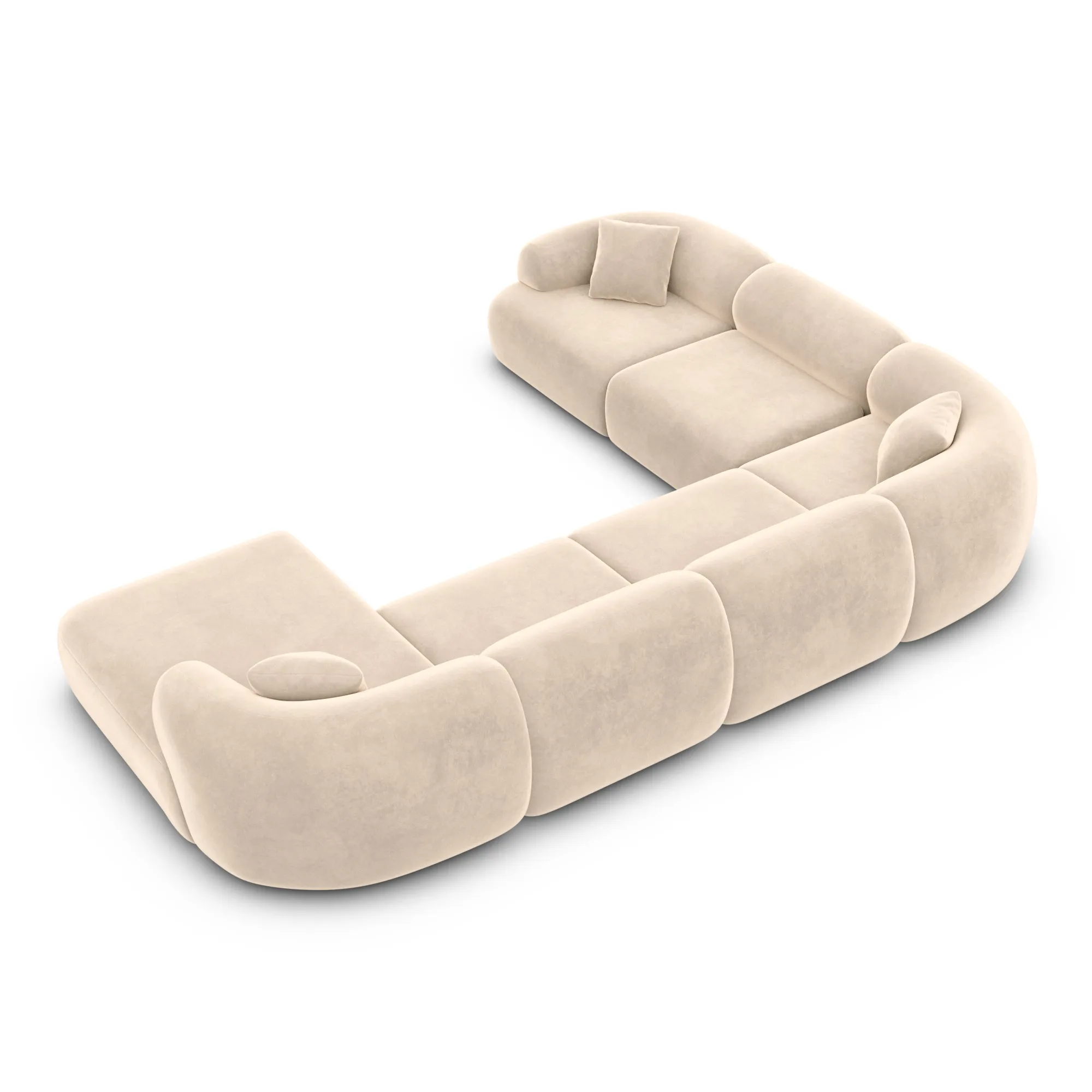 Samtstoff U-Form XXL Wohnlandschaft Poliva – Bild 66