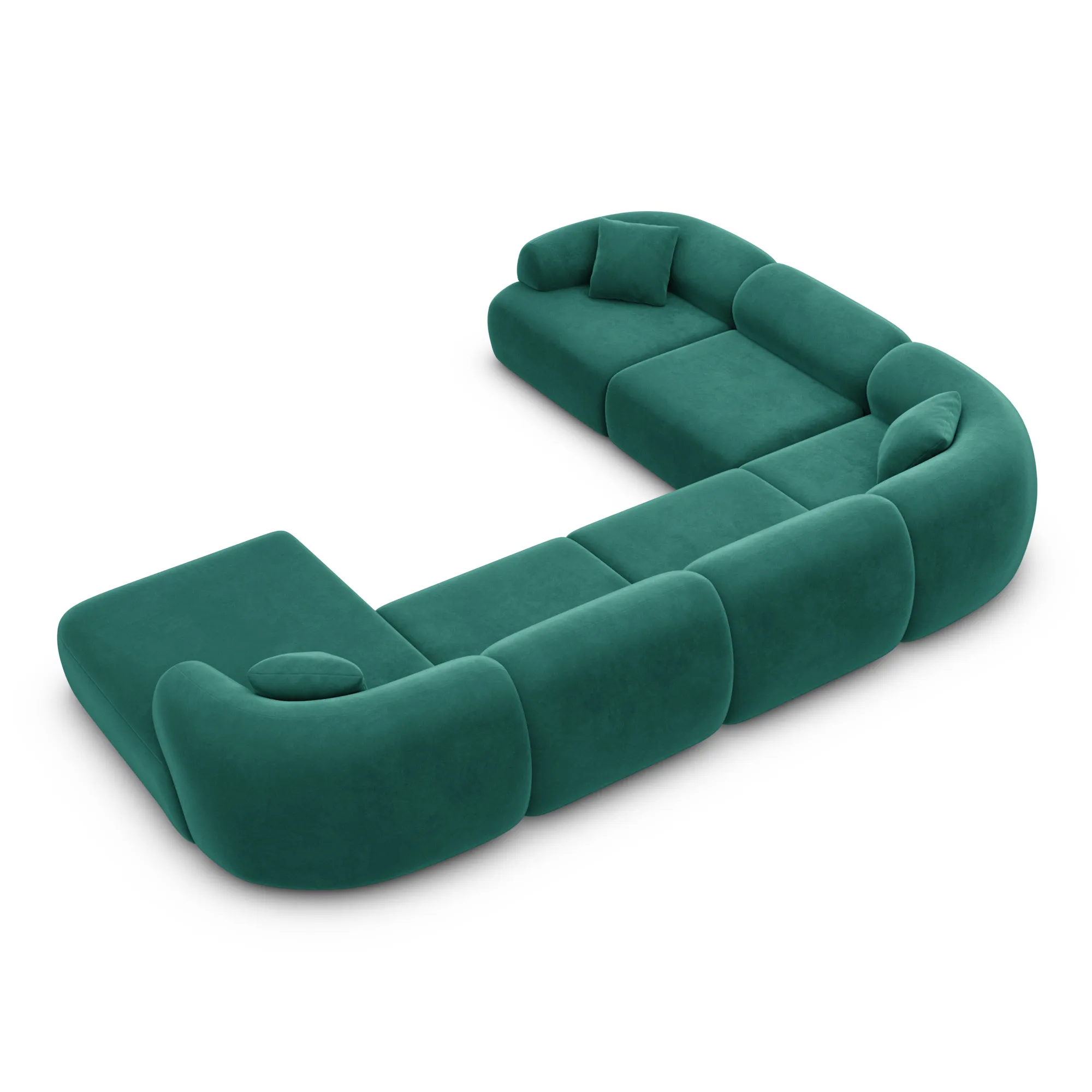 Samtstoff U-Form XXL Wohnlandschaft Poliva – Bild 72