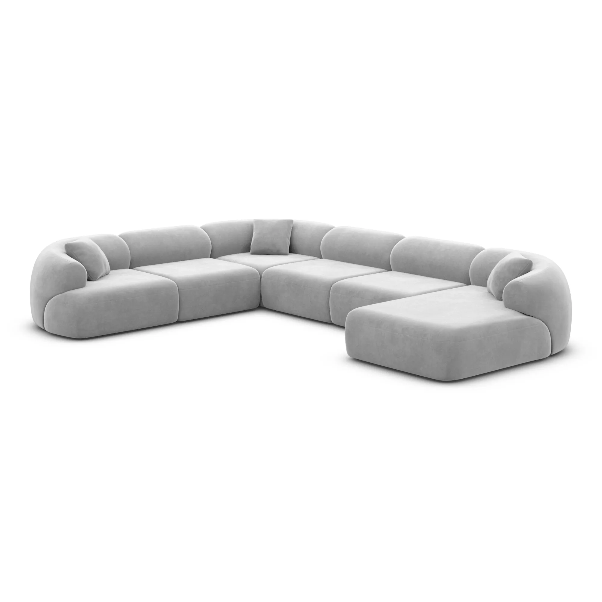 Samtstoff U-Form XXL Wohnlandschaft Poliva – Bild 73