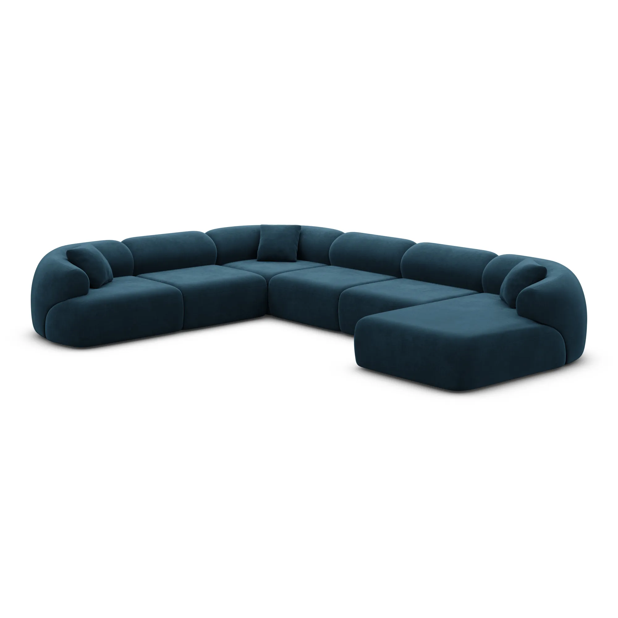 Samtstoff U-Form XXL Wohnlandschaft Poliva – Bild 76