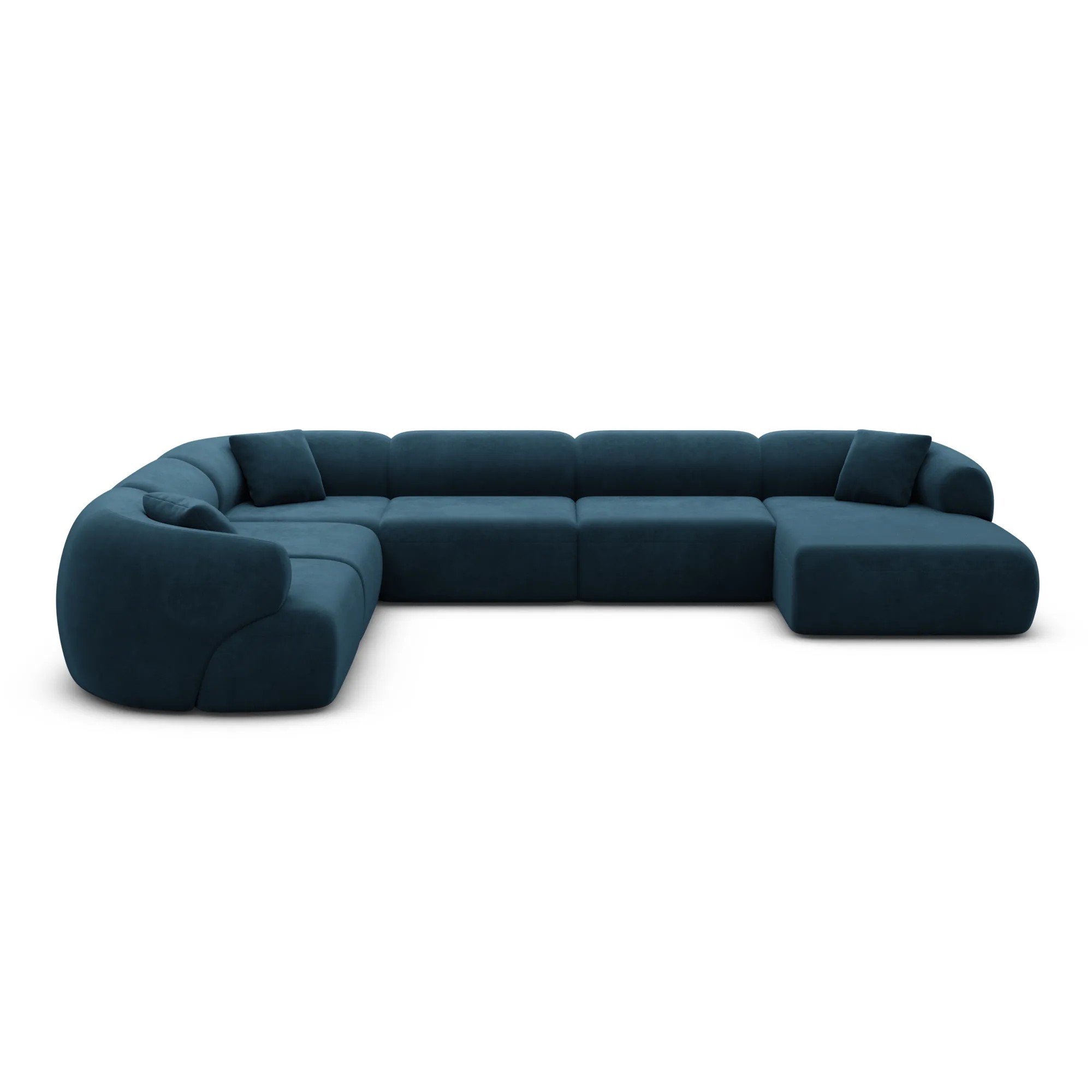 Samtstoff U-Form XXL Wohnlandschaft Poliva – Bild 77