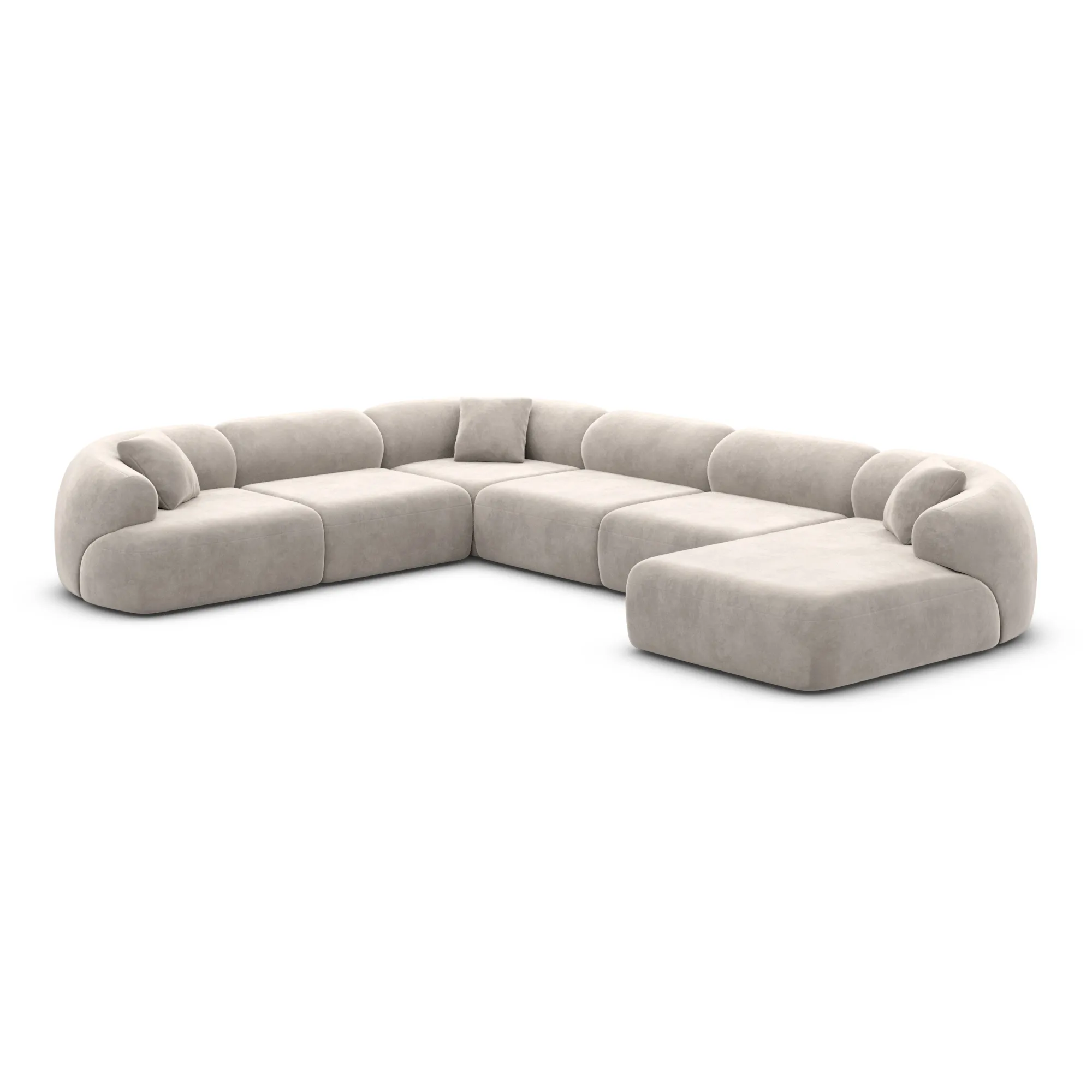 Samtstoff U-Form XXL Wohnlandschaft Poliva – Bild 85