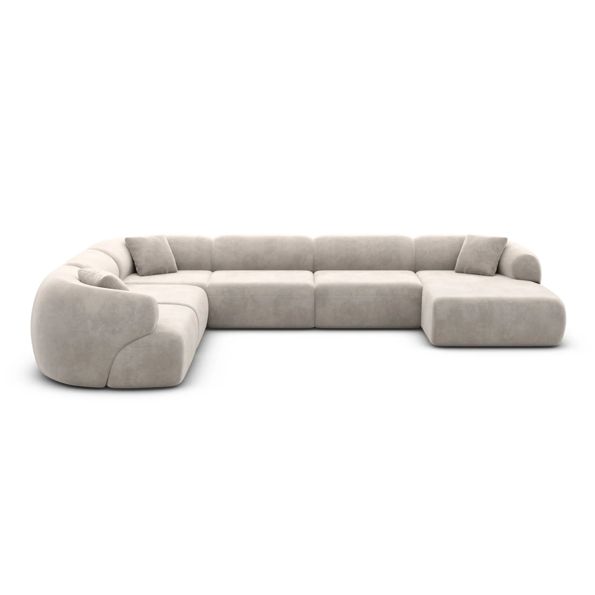 Samtstoff U-Form XXL Wohnlandschaft Poliva – Bild 86