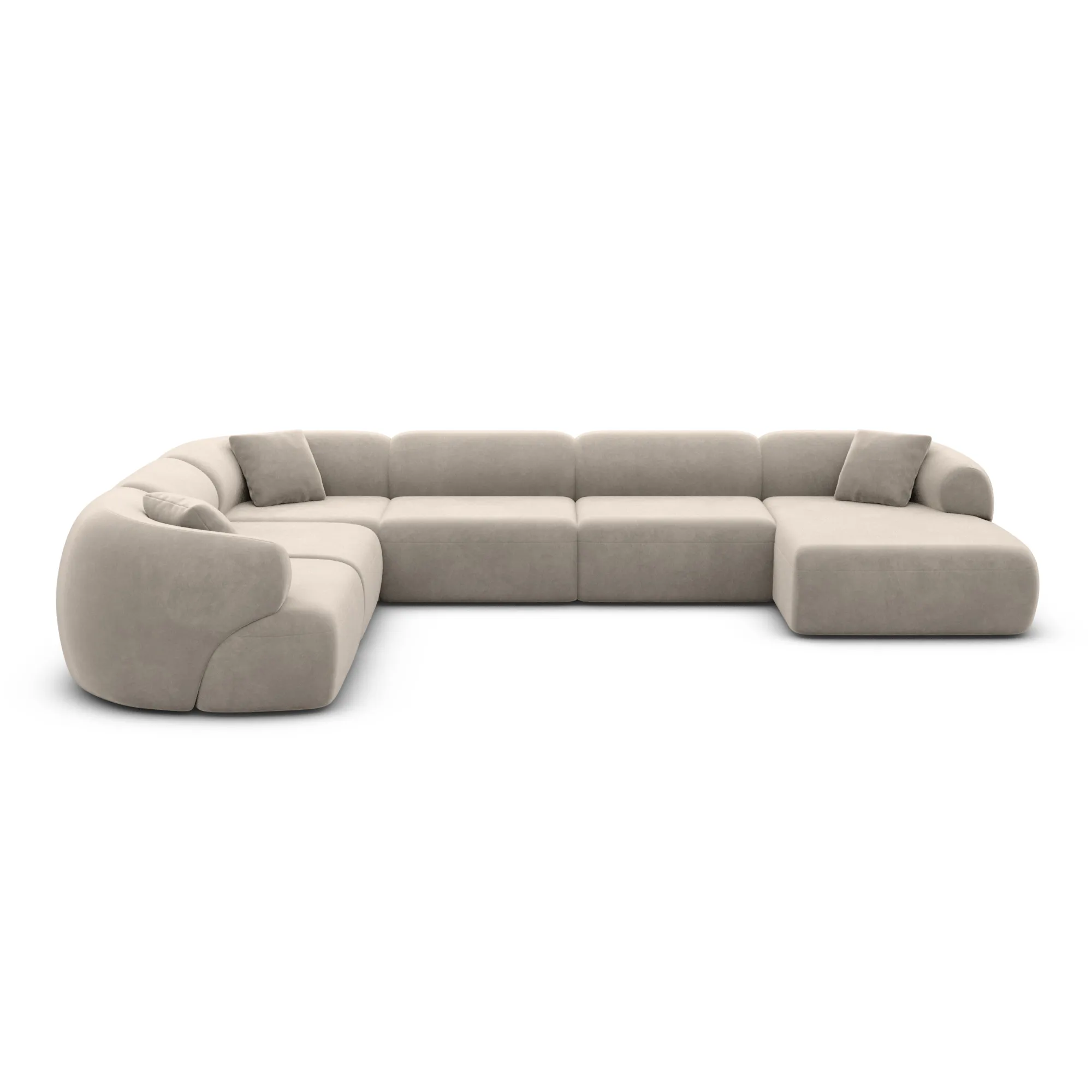 Samtstoff U-Form XXL Wohnlandschaft Poliva – Bild 89