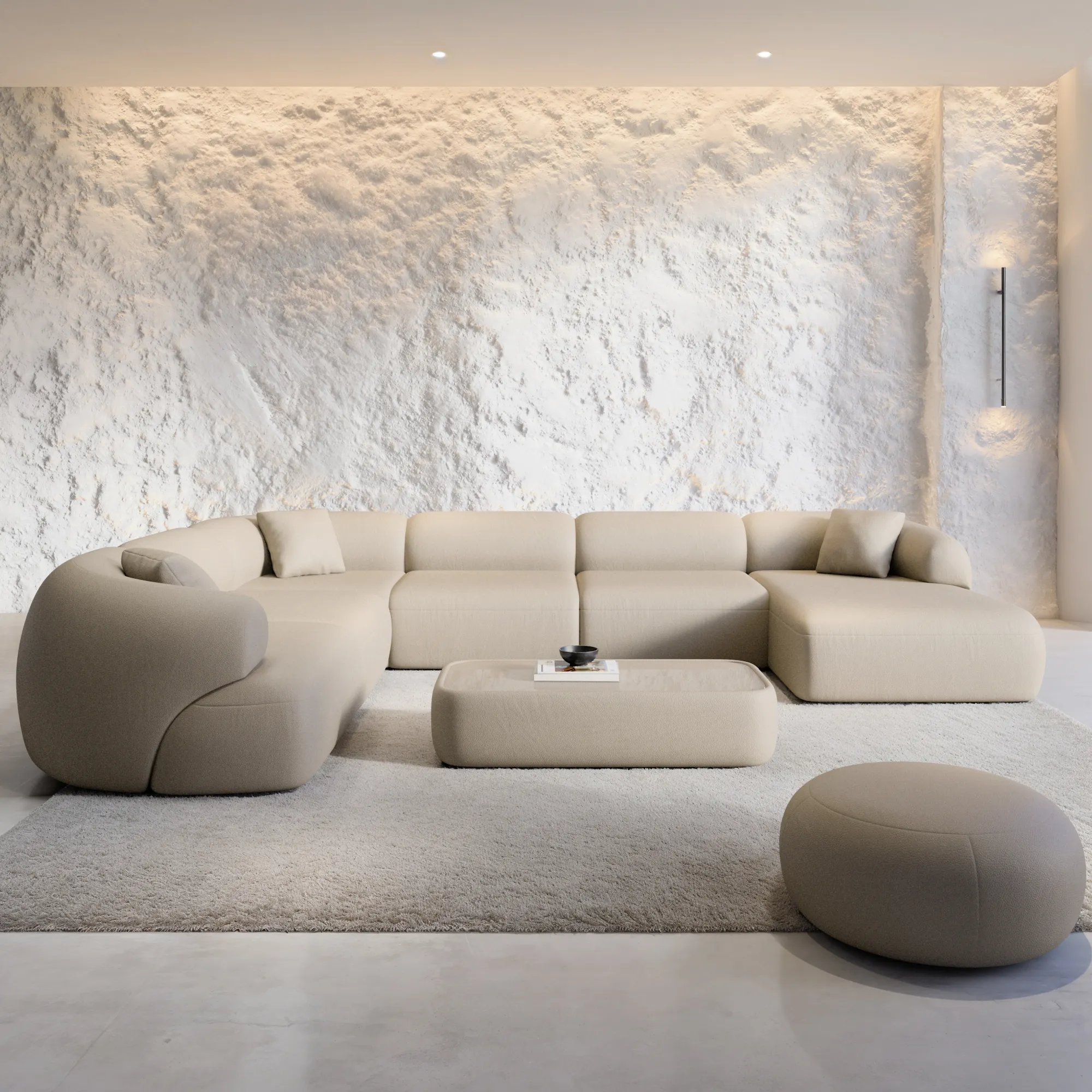 Echtleder U-Form XXL Wohnlandschaft Poliva – Bild 10