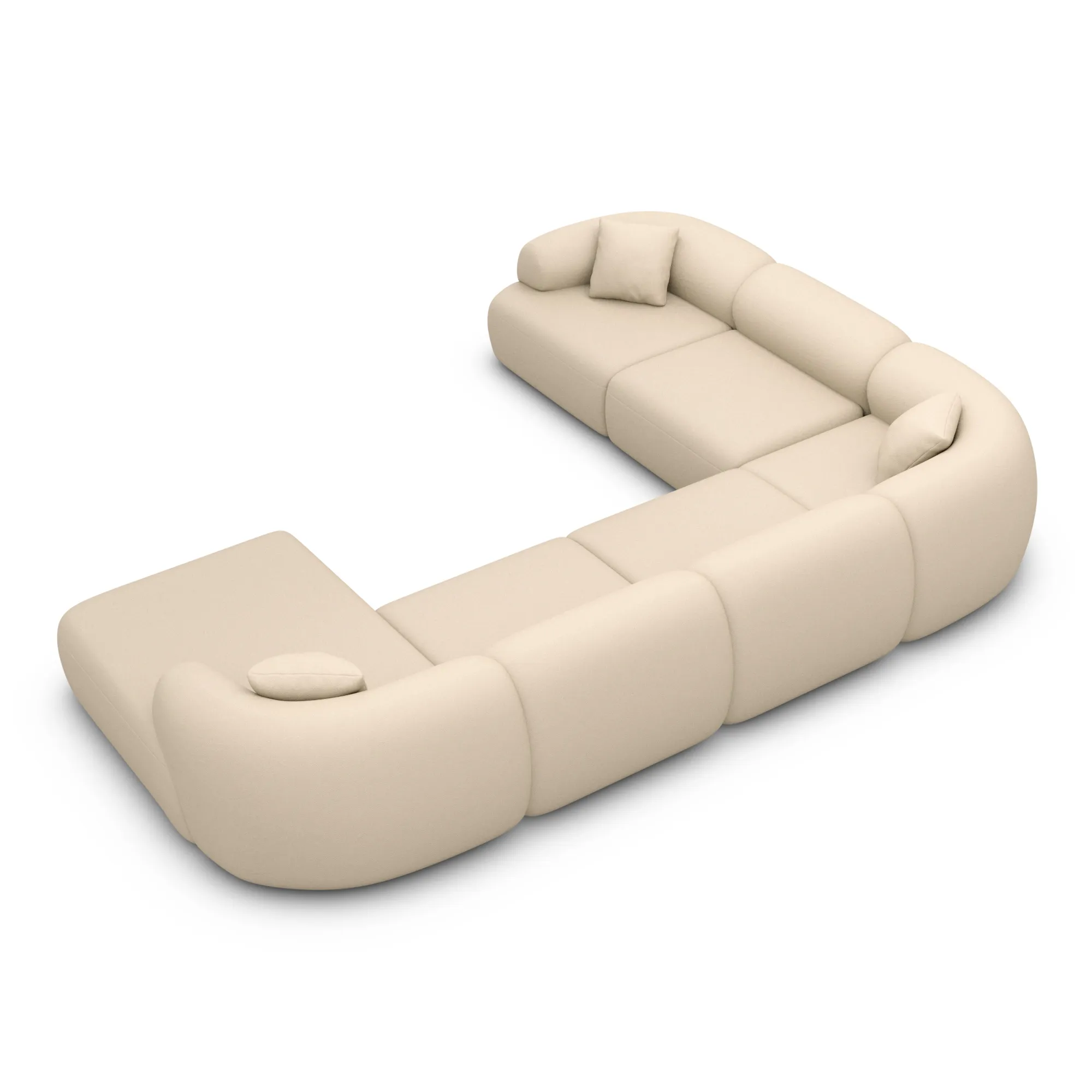 Echtleder U-Form XXL Wohnlandschaft Poliva – Bild 64