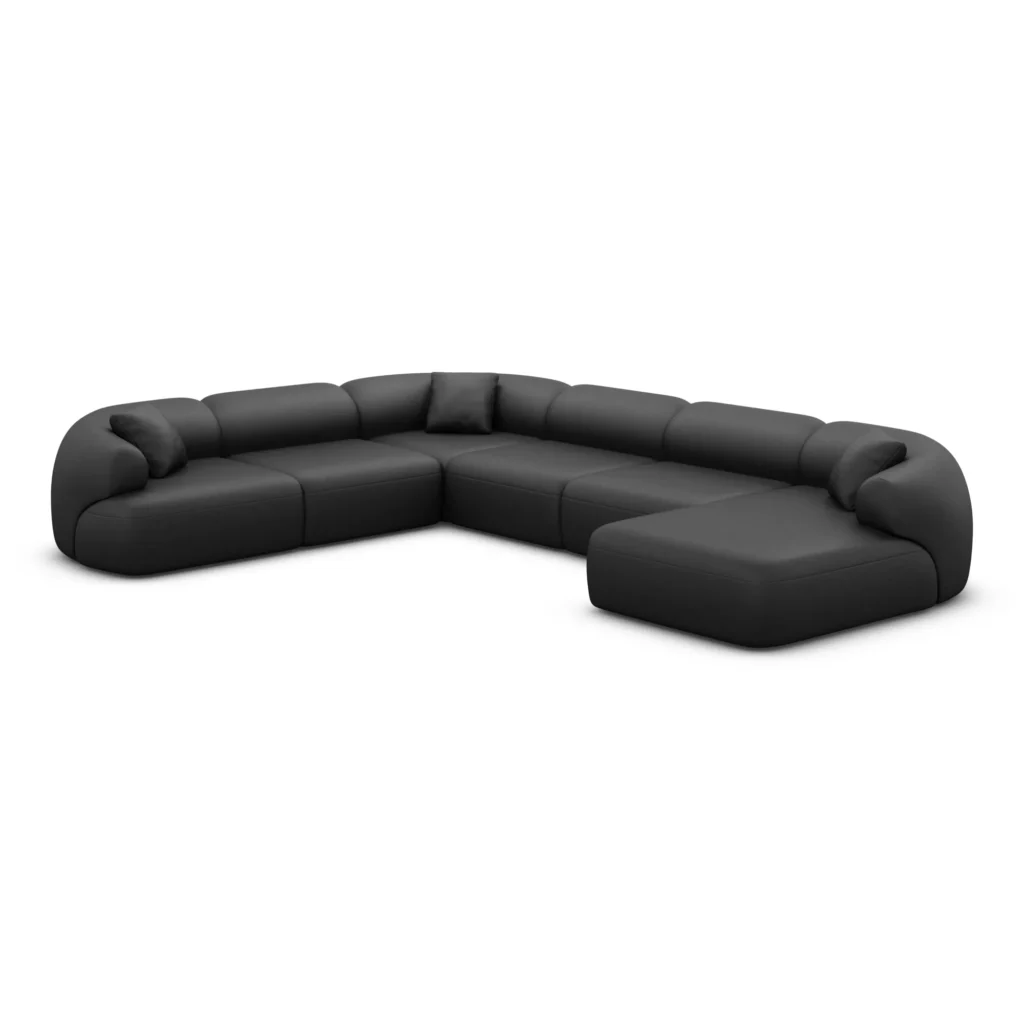 Echtleder U-Form XXL Wohnlandschaft Poliva