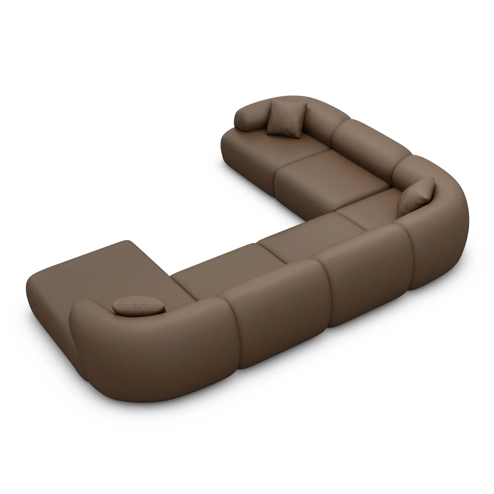 Echtleder U-Form XXL Wohnlandschaft Poliva – Bild 28