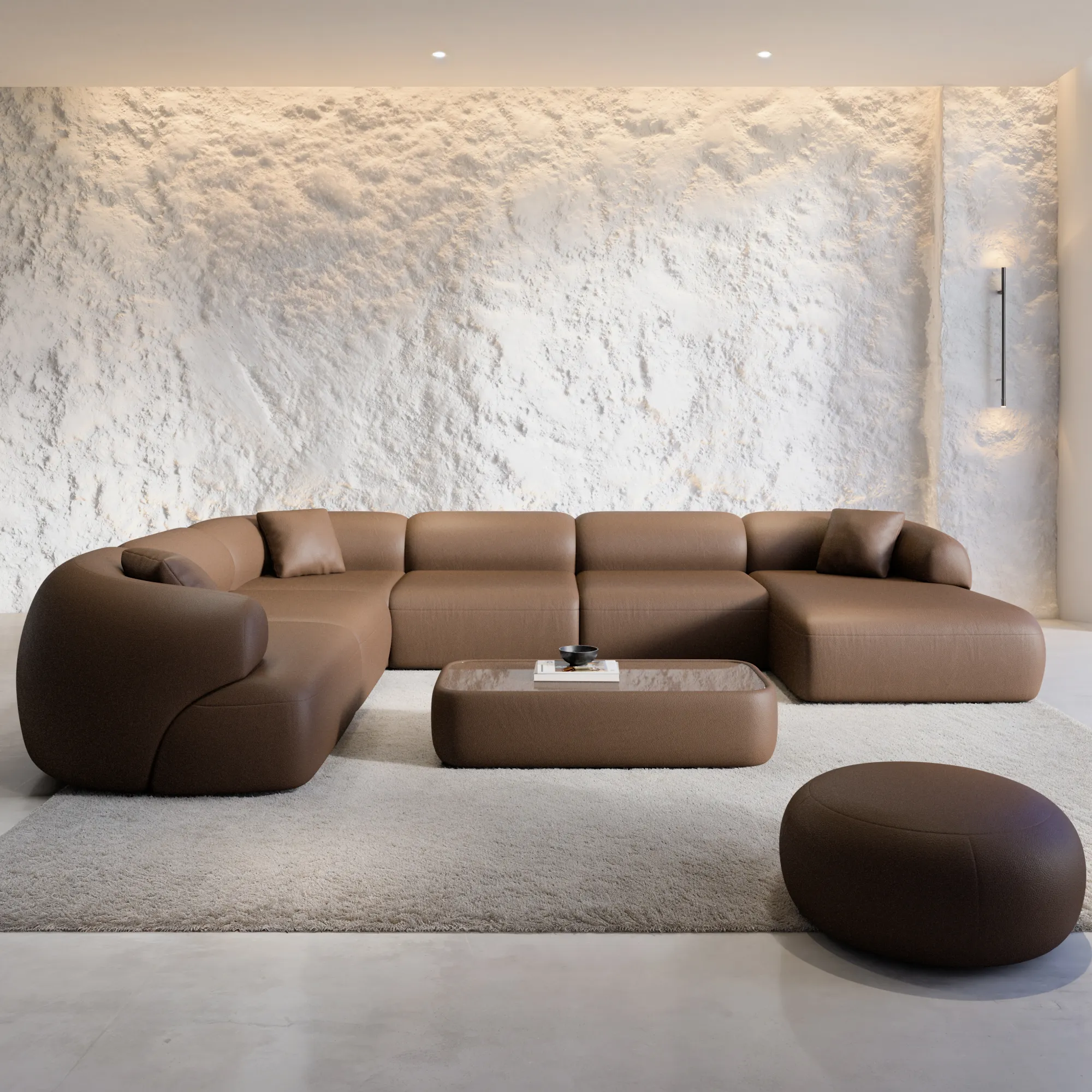 Kunstleder U-Form XXL Wohnlandschaft Poliva – Bild 6