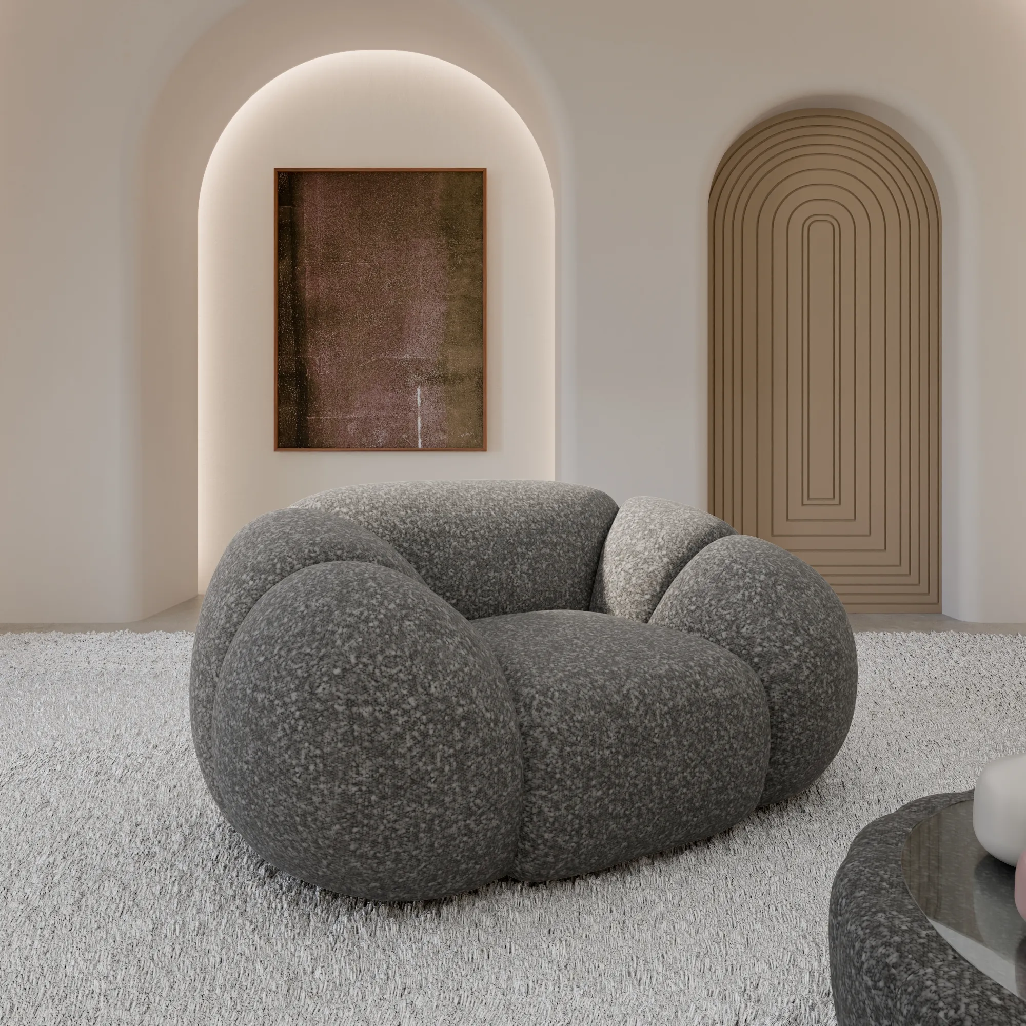 Bouclé Sessel Savira – Bild 3