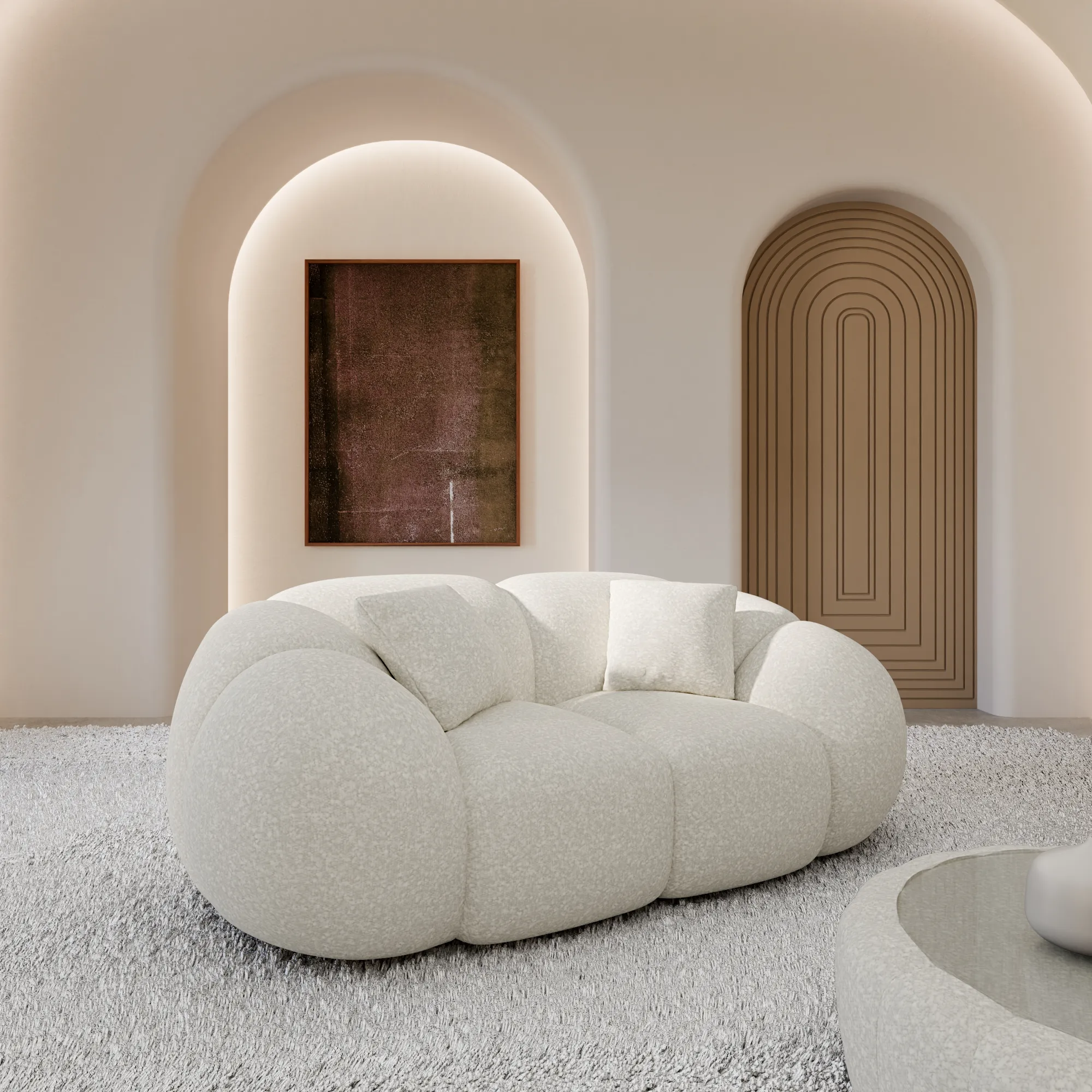 Bouclé 2-Sitzer Couch Savira – Bild 2