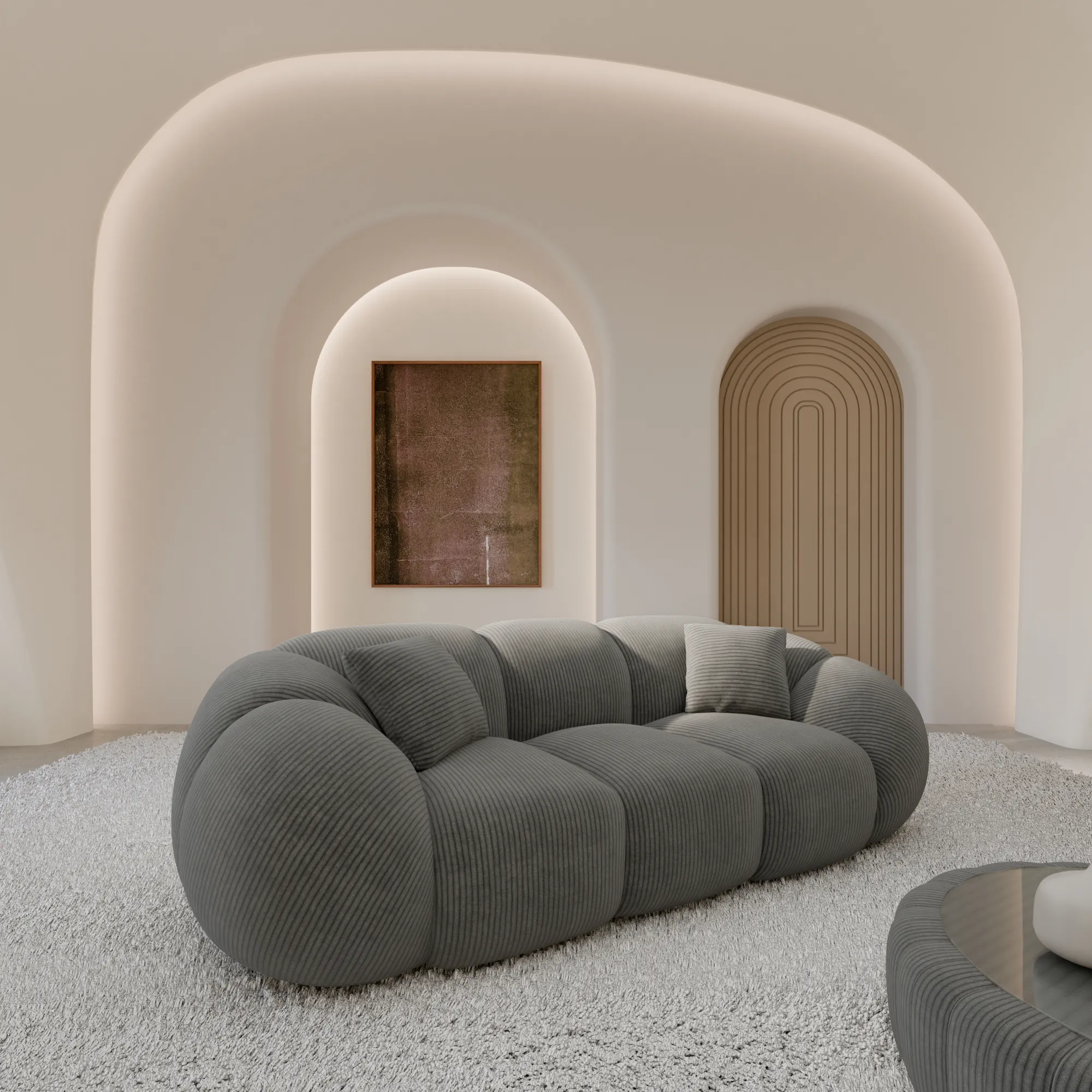 Cord 3-Sitzer Couch Savira – Bild 3