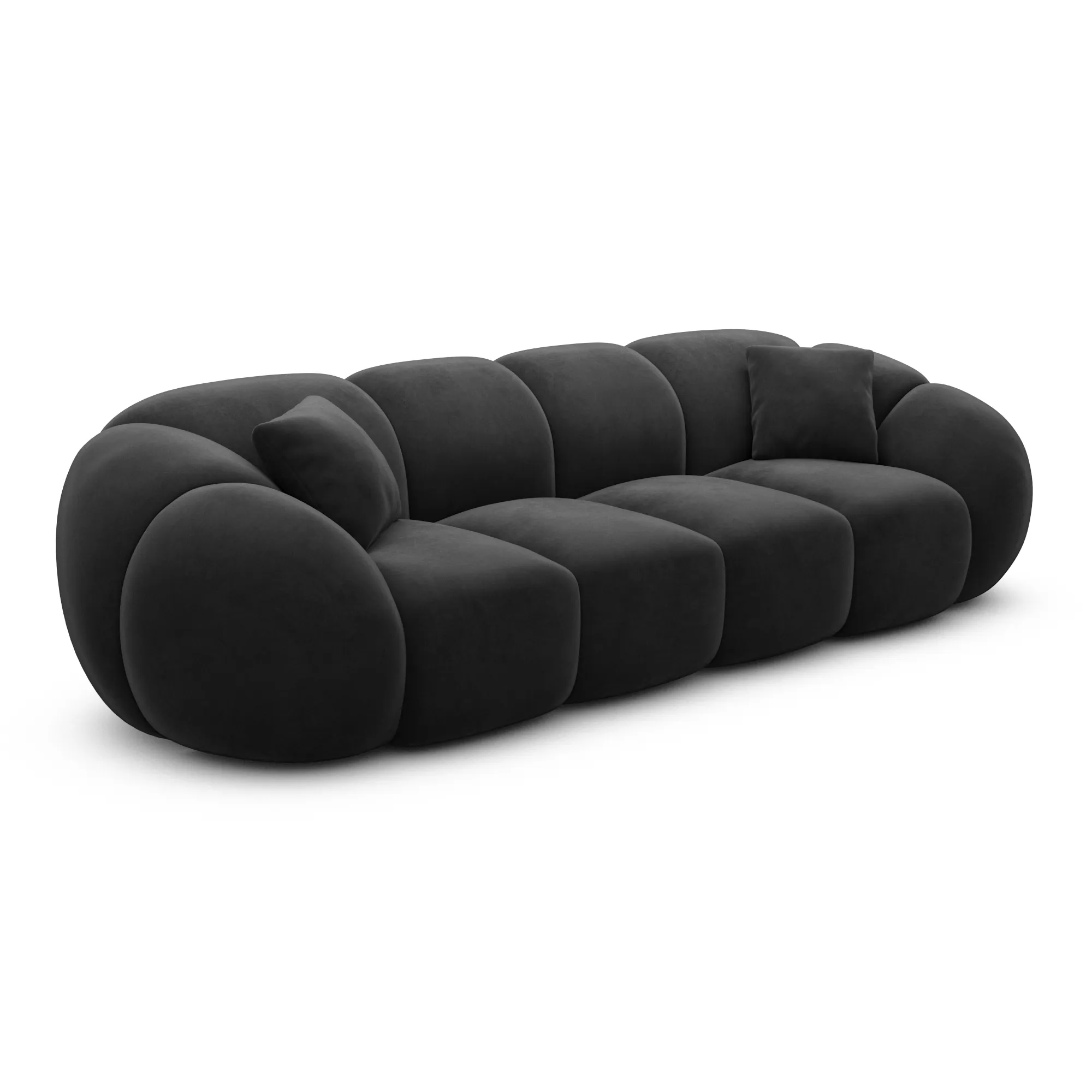 Samtstoff 4-Sitzer Couch Savira – Bild 16