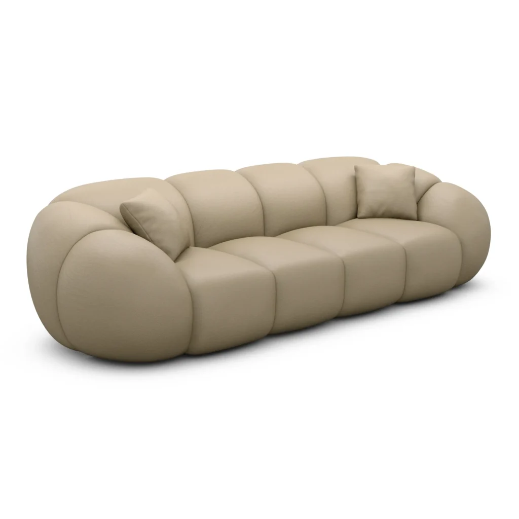 Echtleder 4-Sitzer Couch Savira