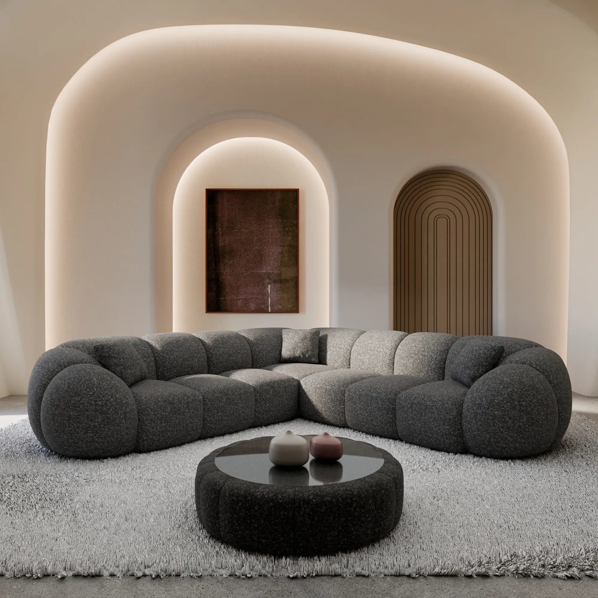 Bouclé Ecksofa Savira – Bild 3