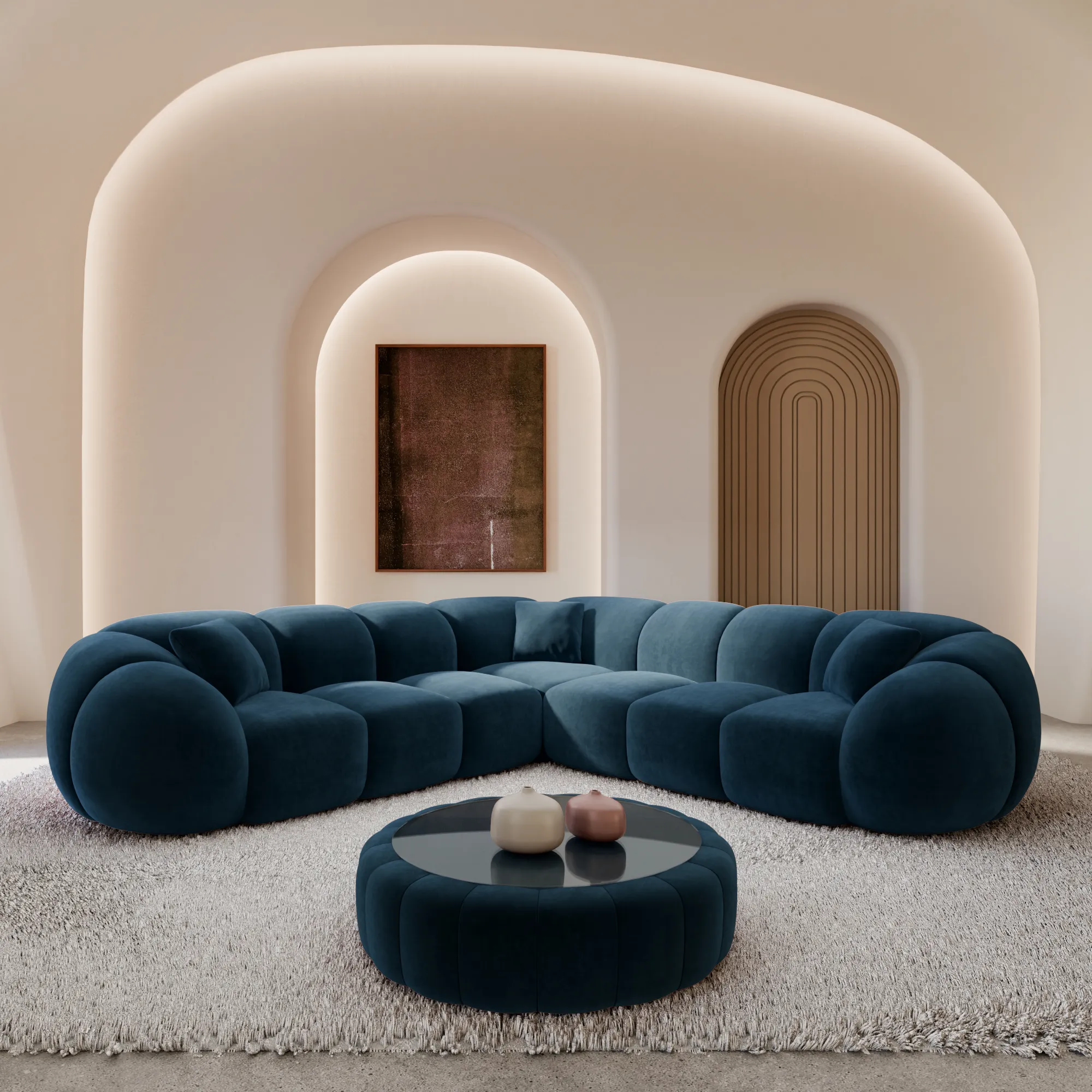 Samtstoff Ecksofa Savira – Bild 12