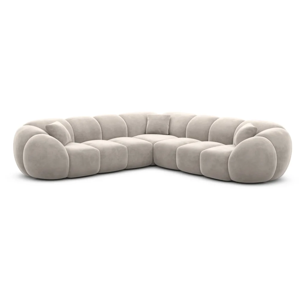 Samtstoff Ecksofa Savira