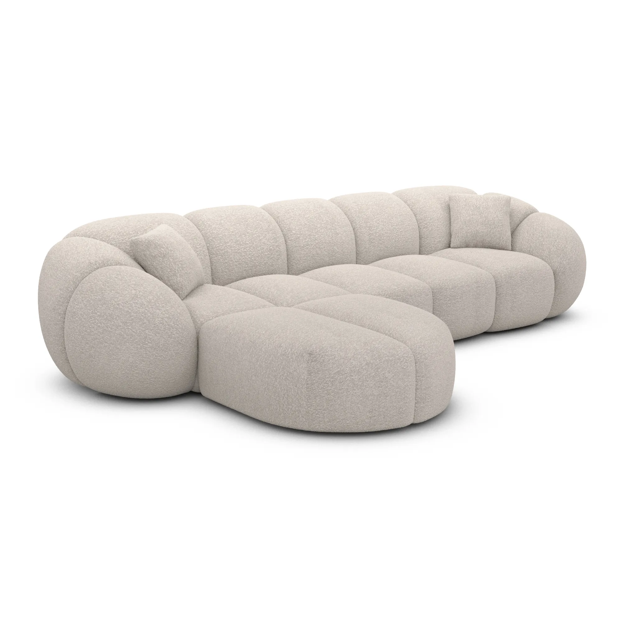 Bouclé L-Form Sofa Savira – Bild 13