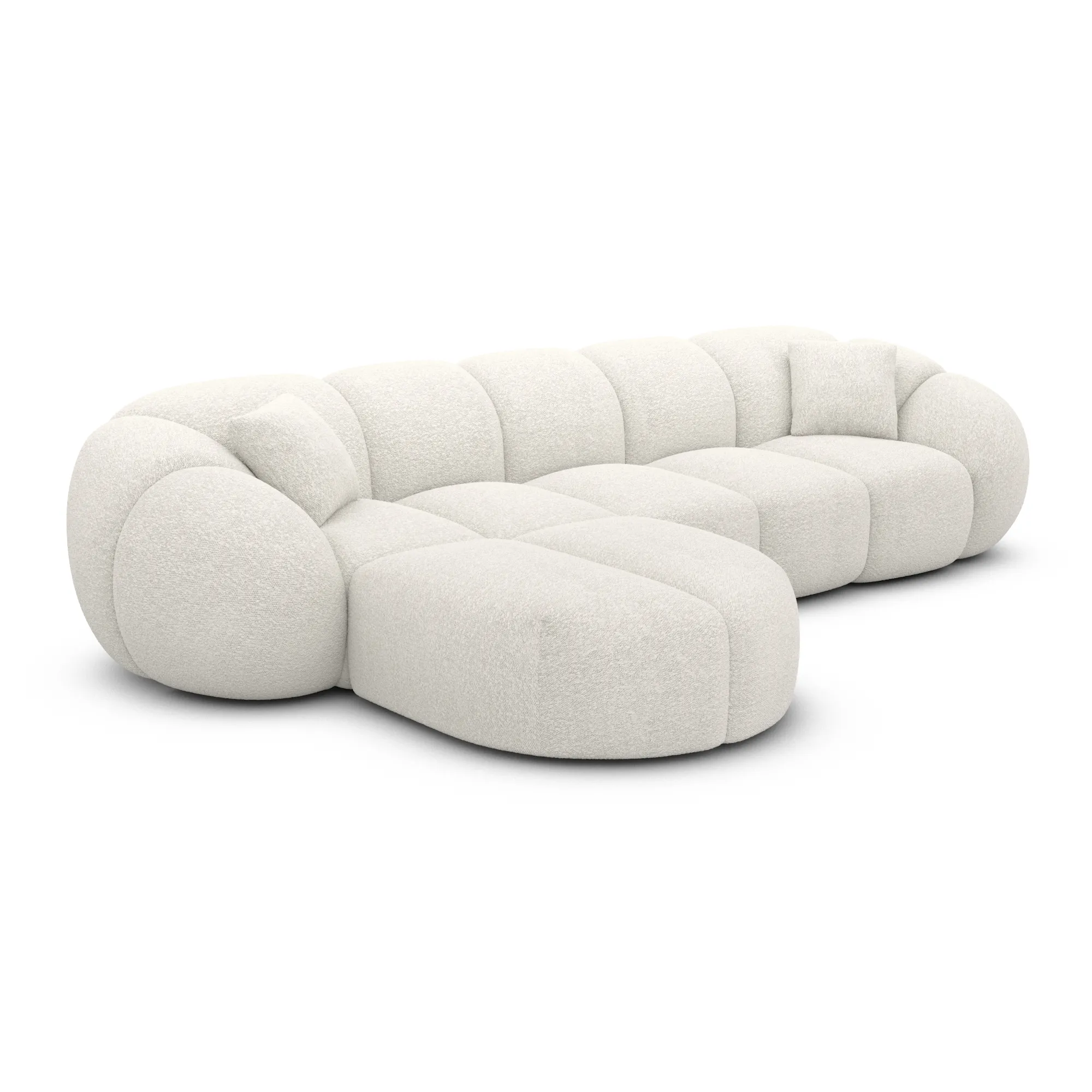 Bouclé L-Form Sofa Savira – Bild 16