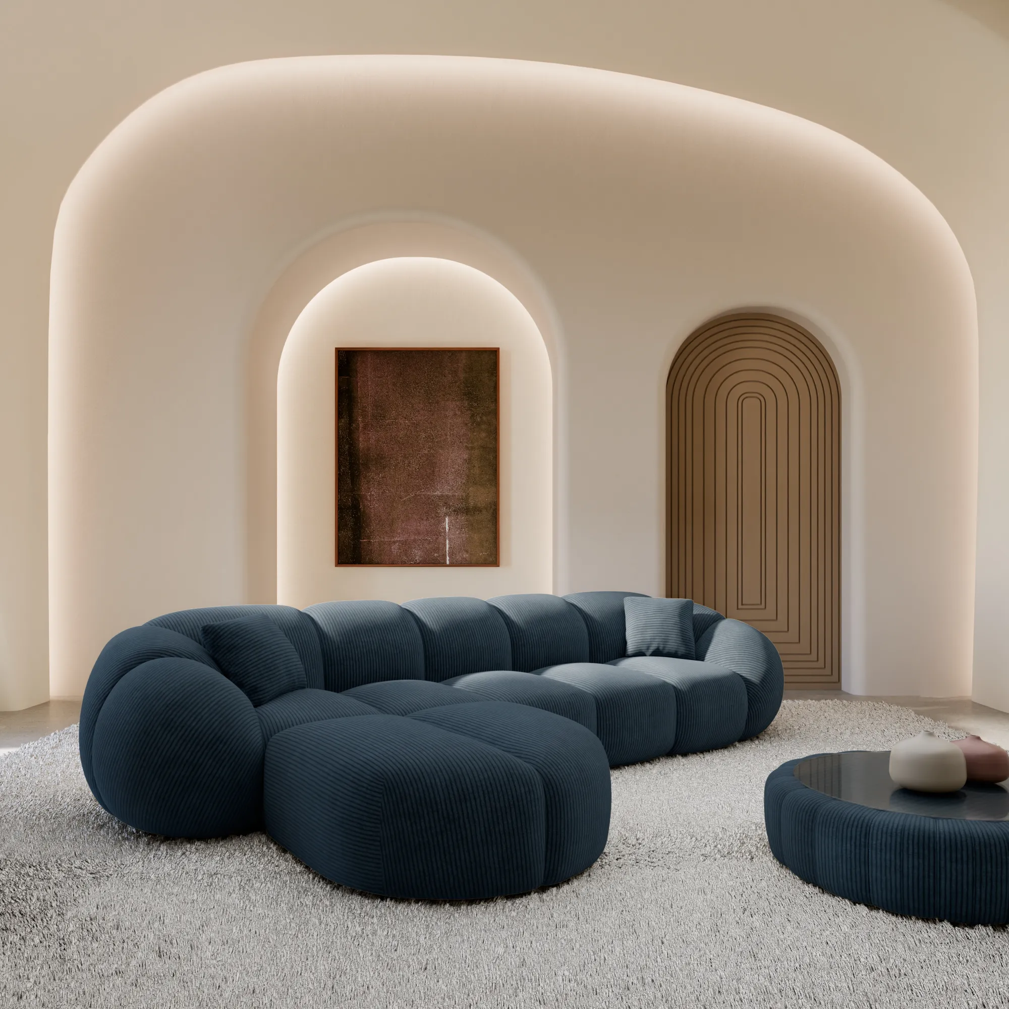 Cord L-Form Sofa Savira – Bild 2