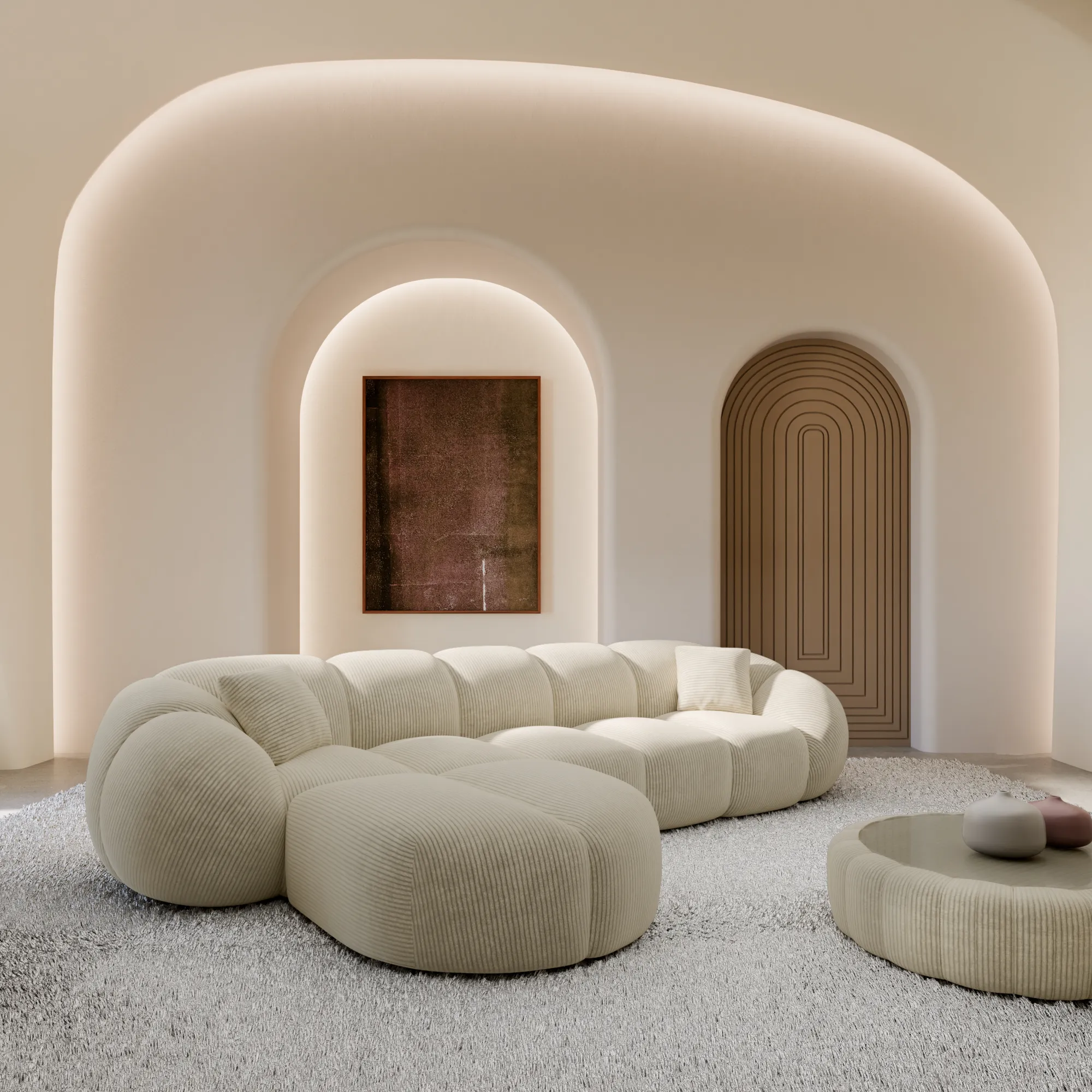 Cord L-Form Sofa Savira – Bild 4