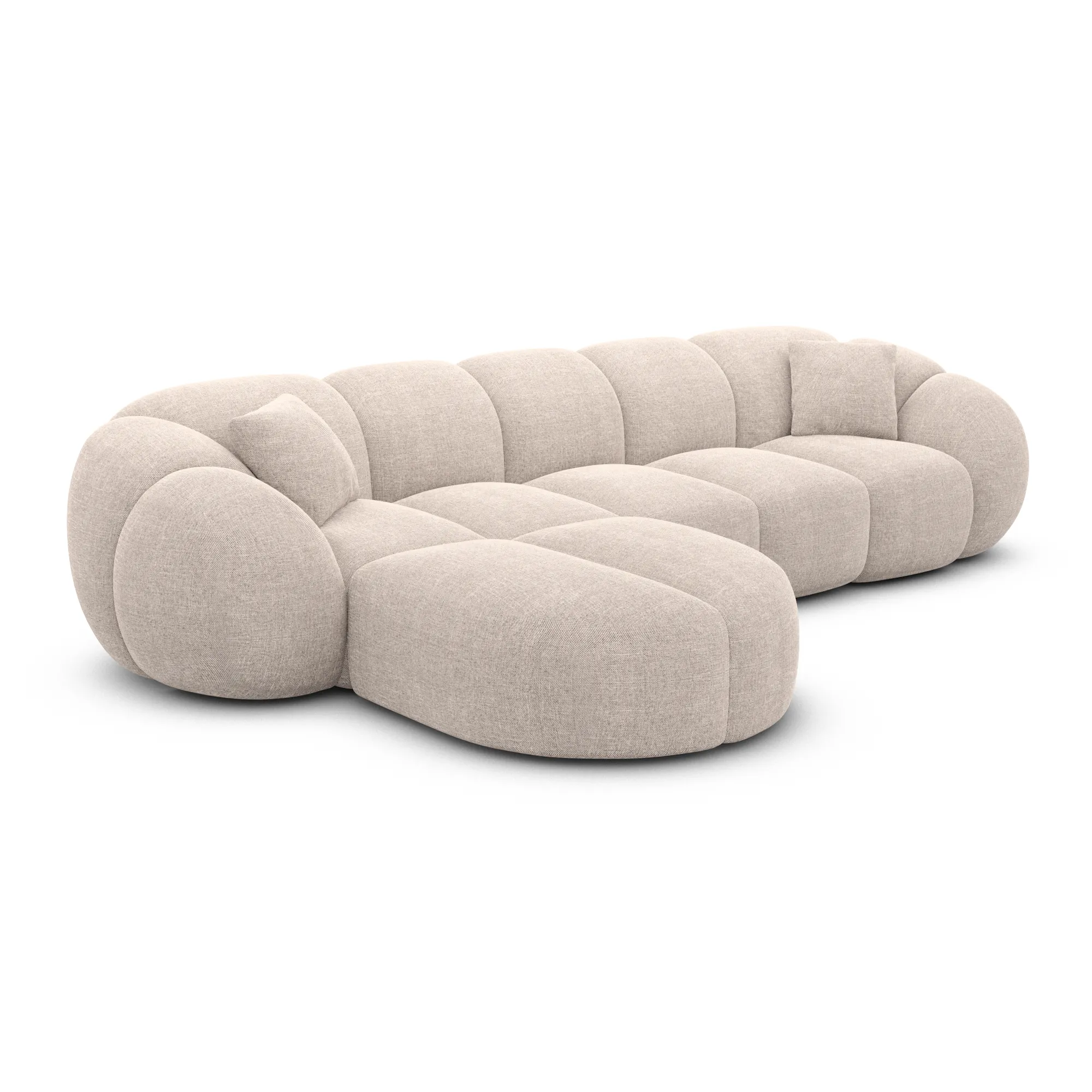 Strukturstoff L-Form Sofa Savira – Bild 48