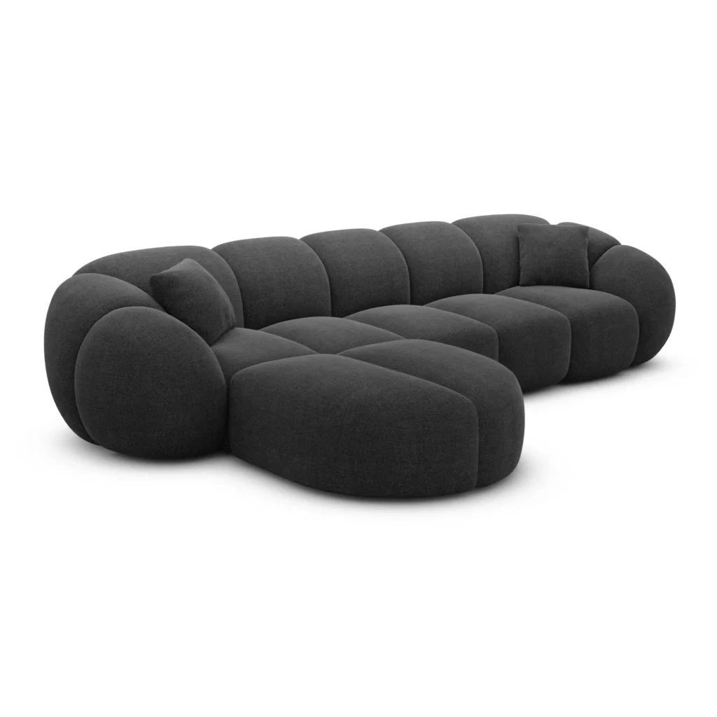 Strukturstoff L-Form Sofa Savira
