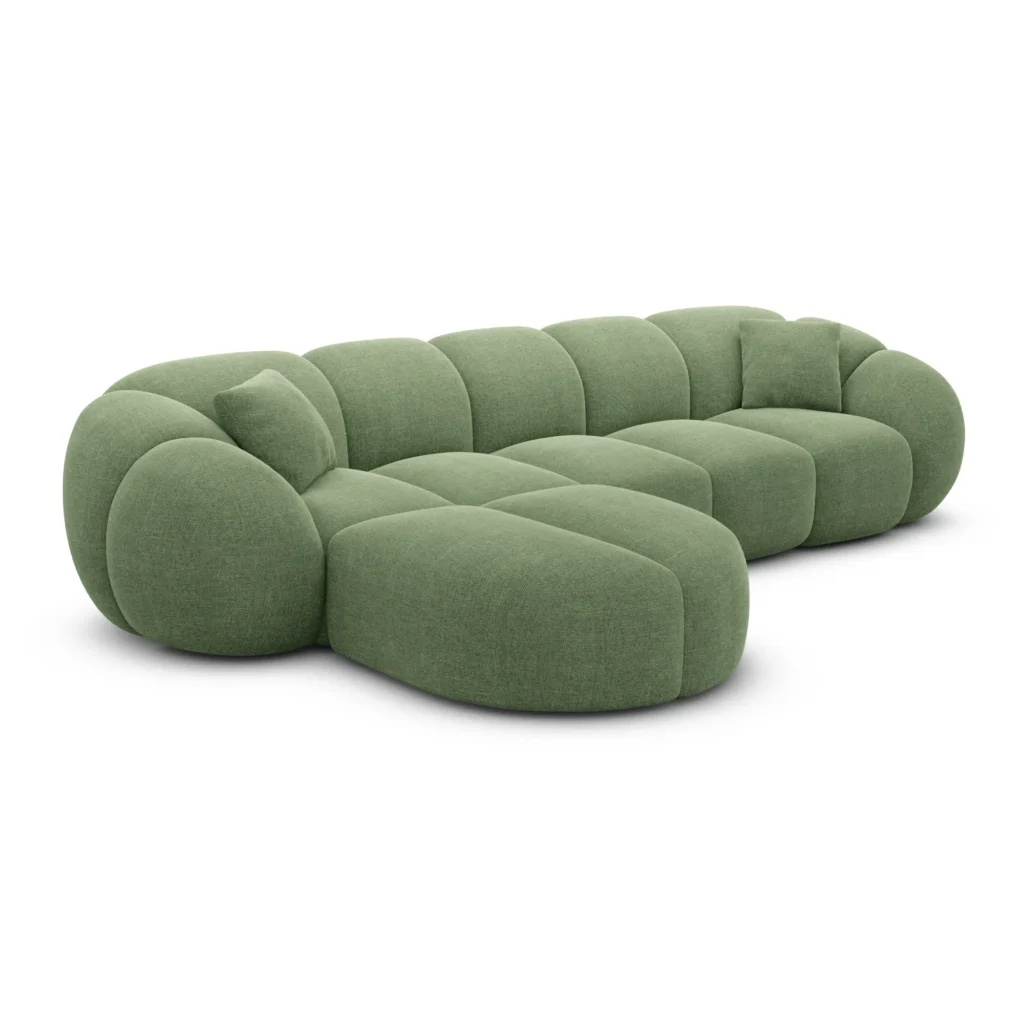 Strukturstoff L-Form Sofa Savira