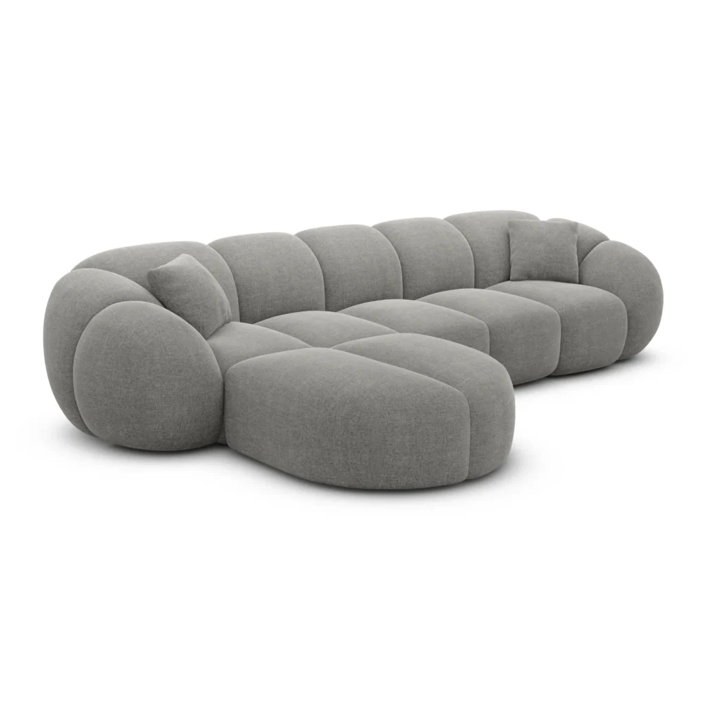Strukturstoff L-Form Sofa Savira