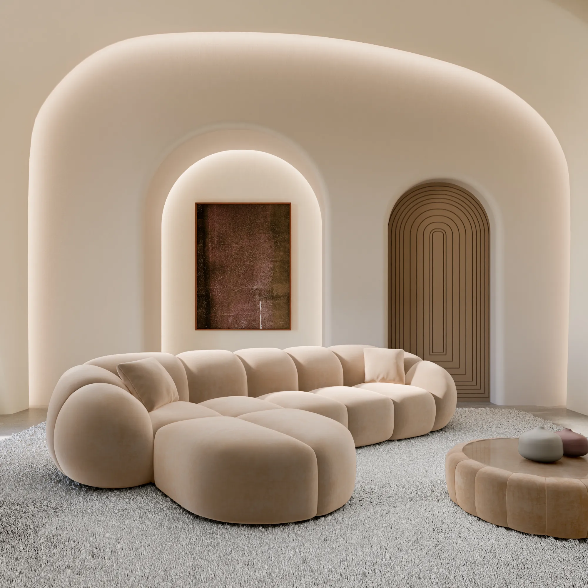 Samtstoff L-Form Sofa Savira – Bild 12